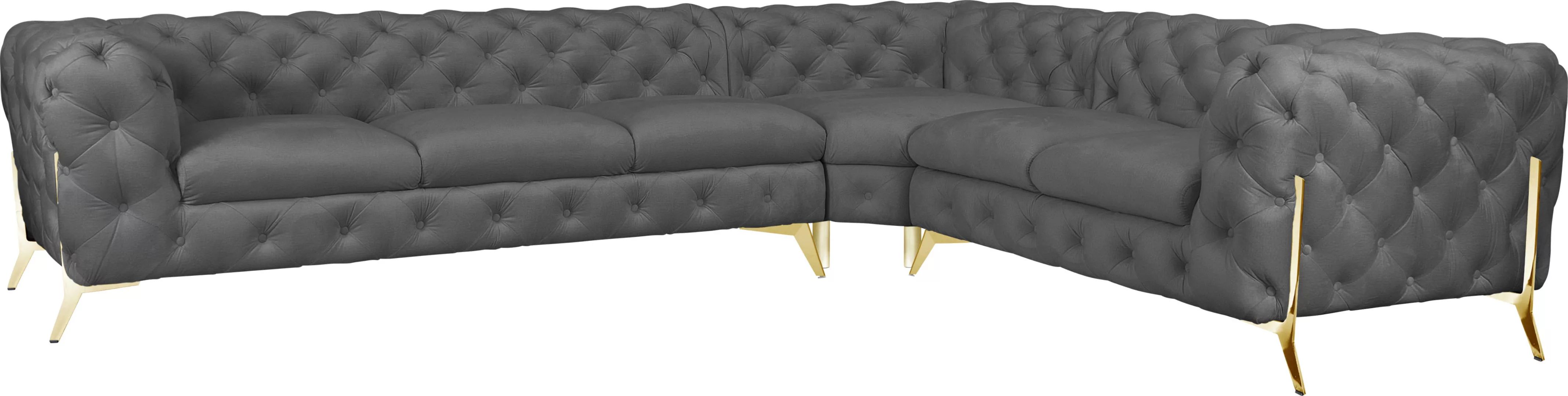 Leonique Chesterfield-Sofa »Amaury L-Form«, großes Ecksofa, Chesterfield-Op günstig online kaufen