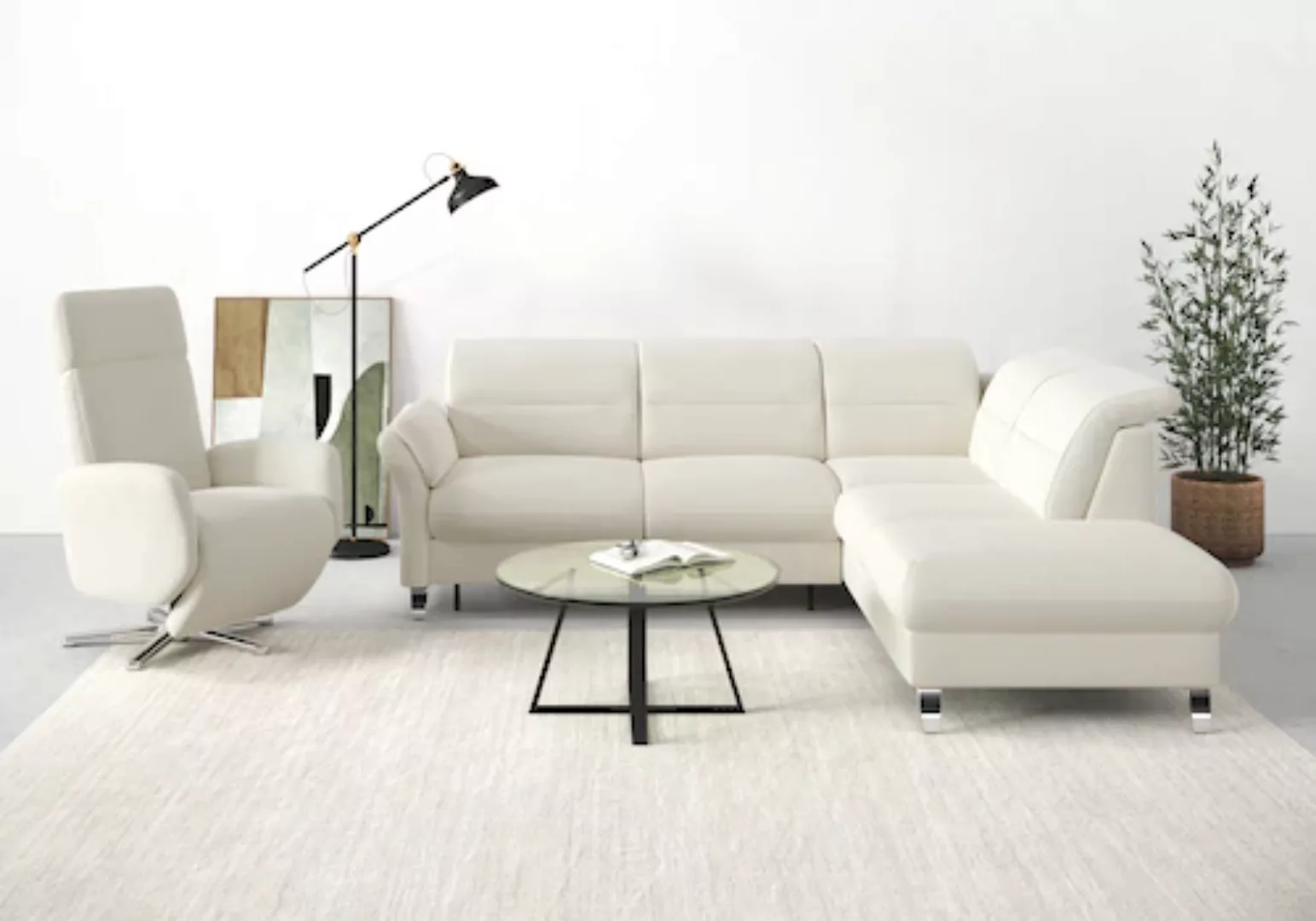 sit&more Ecksofa "Grenoble L-Form", Federkern, wahlweise mit Bettfunktion, günstig online kaufen