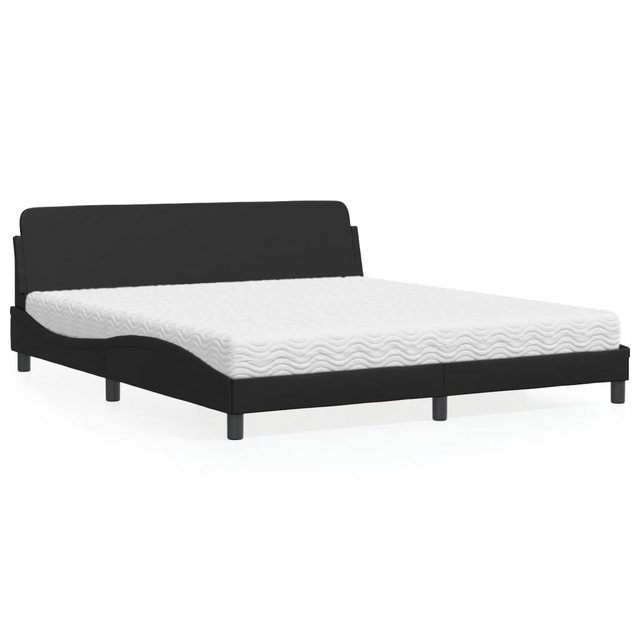 vidaXL Bett Bett mit Matratze Schwarz 180x200 cm Kunstleder günstig online kaufen