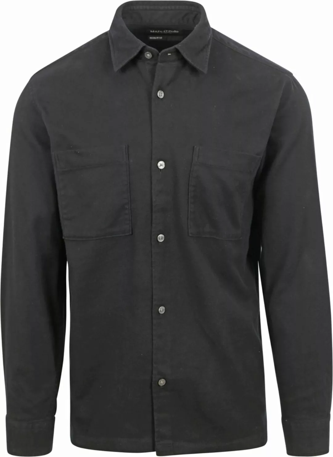 Marc O'Polo Flanell Twill Hemd Schwarz - Größe XL günstig online kaufen