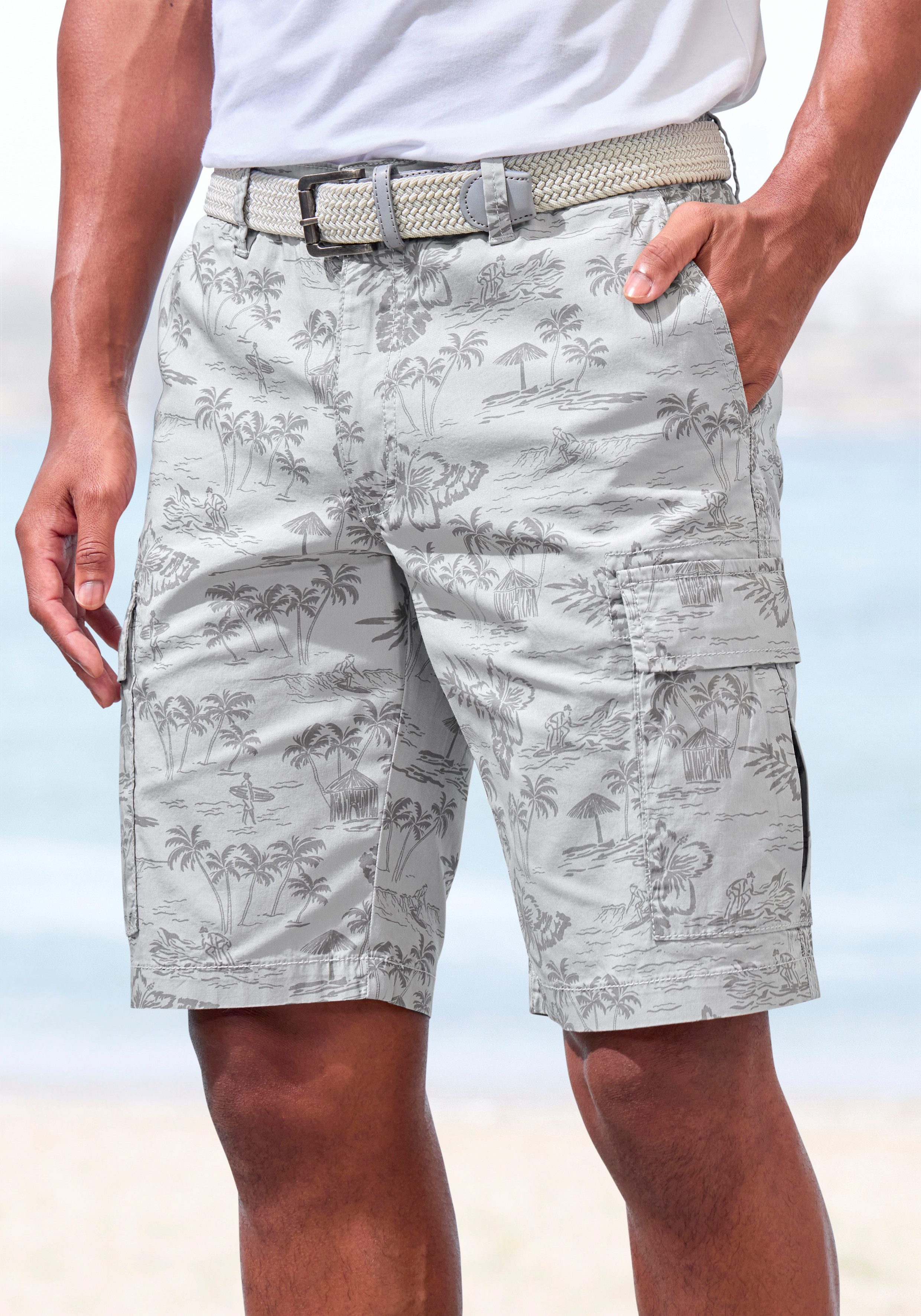John Devin Cargoshorts, Shorts aus elastischer Baumwolle, modisch bedruckt günstig online kaufen