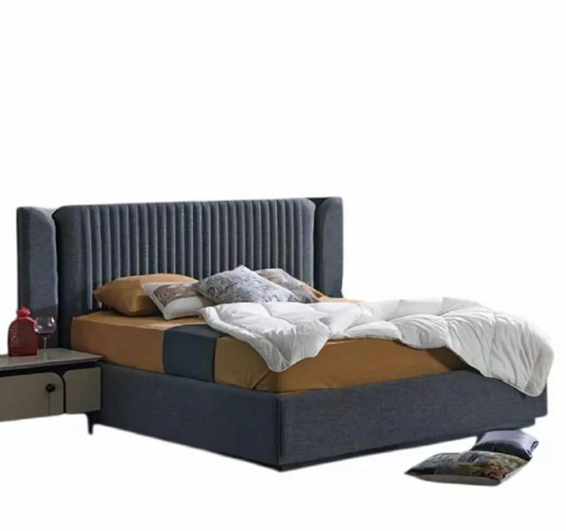 JVmoebel Bett Schlafzimmer Möbel Grau Modern Polster Doppelbett 160x200 (1- günstig online kaufen