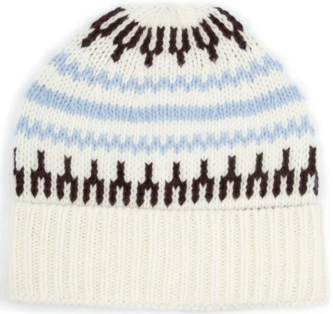 KnowledgeCotton Apparel Beanie Wolle Druck Off white - günstig online kaufen