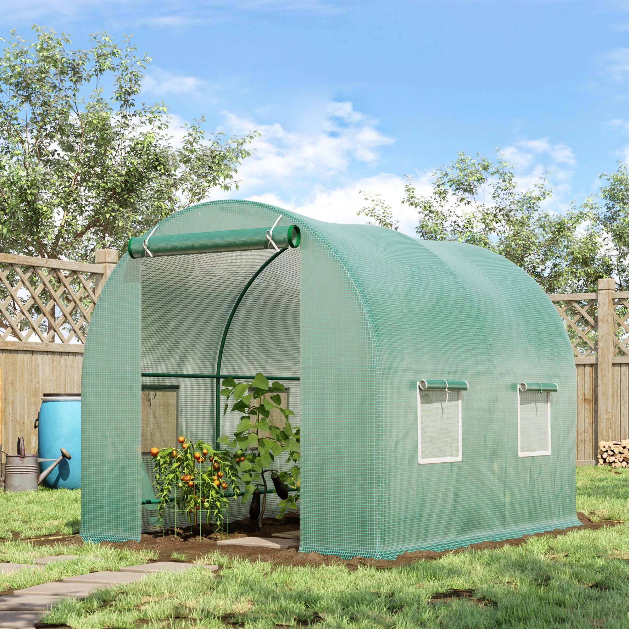 Outsunny Foliengewächshaus Tomatengewächshaus Treibhaus Folientunnel Frühbe günstig online kaufen