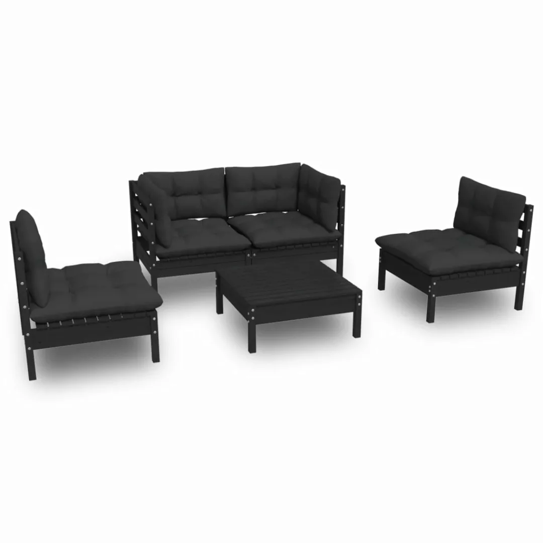 5-tlg. Garten-lounge-set Mit Kissen Kiefer Massivholz günstig online kaufen