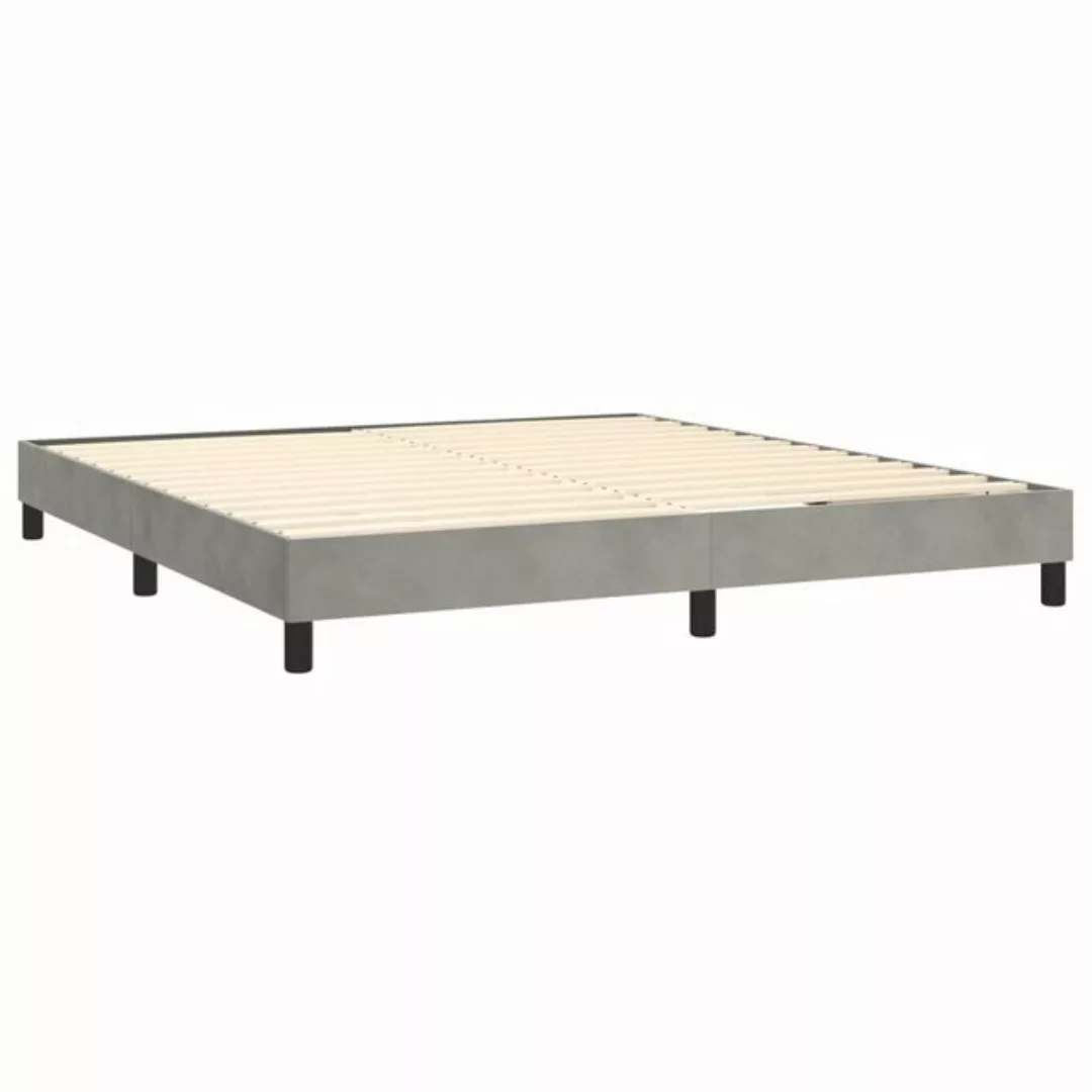 furnicato Bett Bettgestell ohne Matratze Hellgrau 160x200 cm Samt (1-tlg) günstig online kaufen