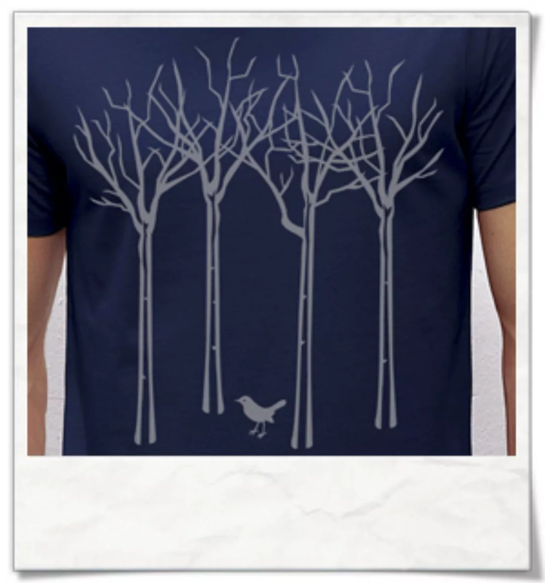 Vogel Im Wald T-shirt Für Männer In Navy Blau / Dunkelblau günstig online kaufen