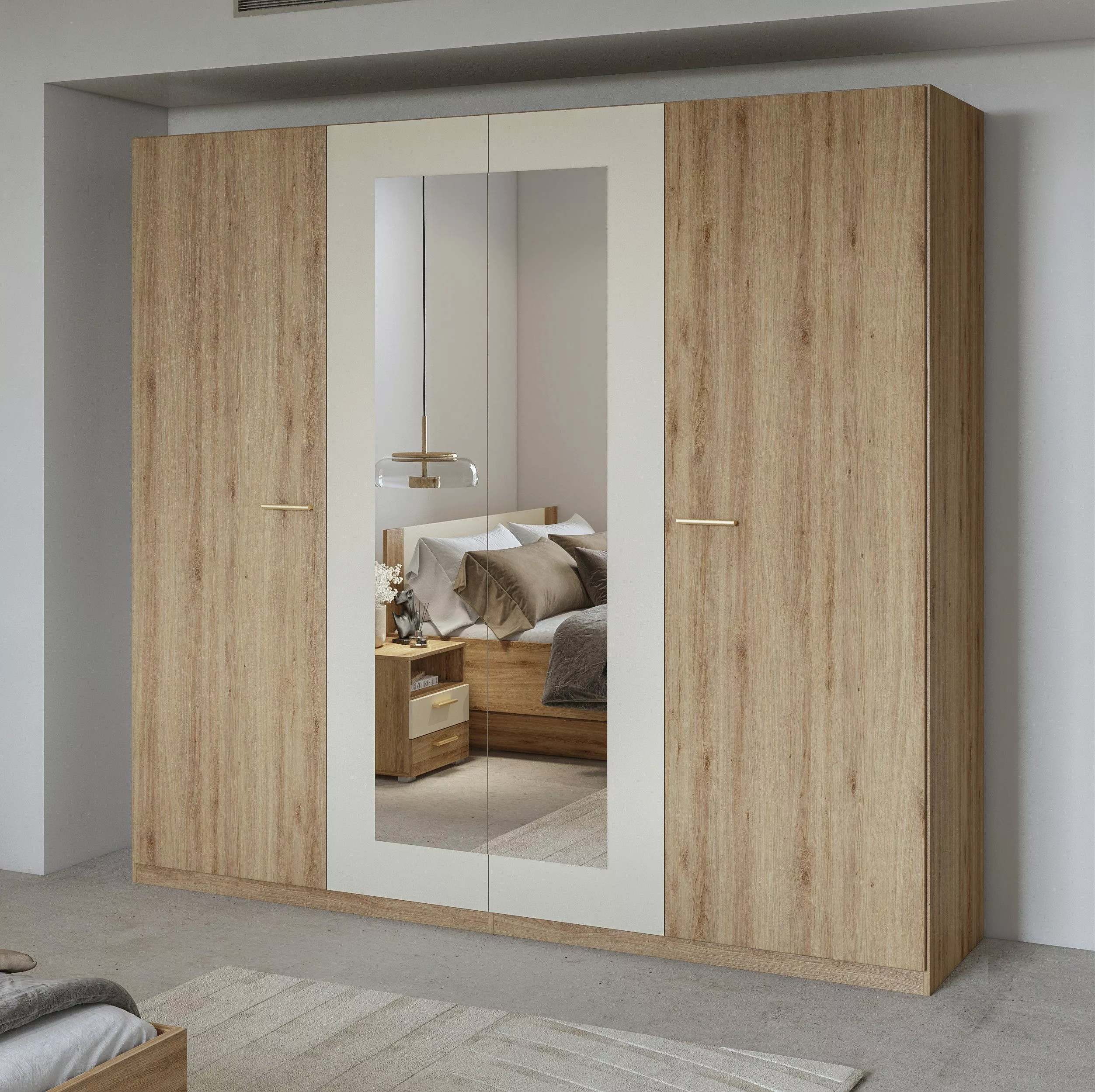 Home affaire Drehtürenschrank "Bitry, Wäscheschrank incl. kompletter Innena günstig online kaufen