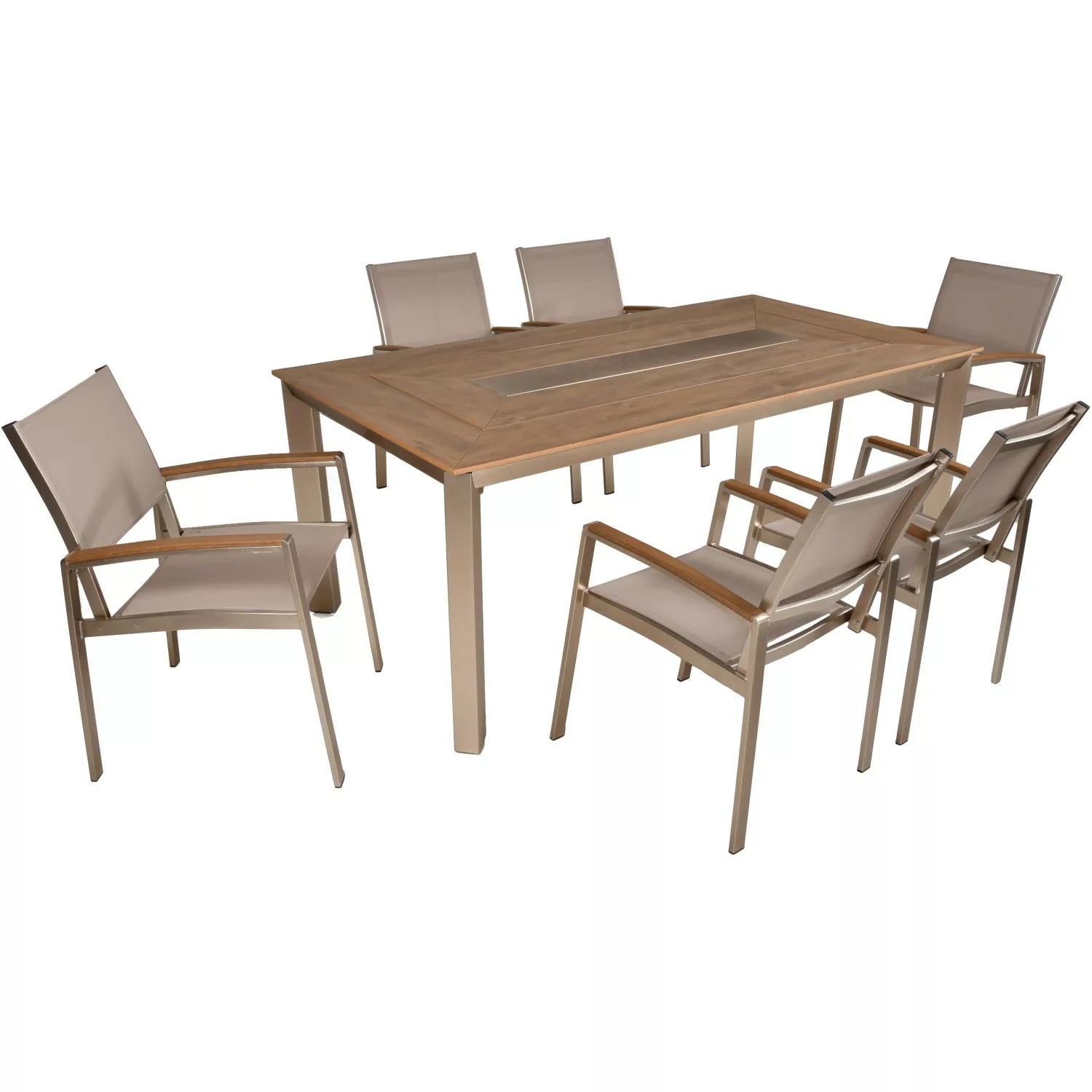 Garden Pleasure Garten-Essgruppe "FLORENCE", (7 tlg., 1x Tisch, 6x Stapelst günstig online kaufen