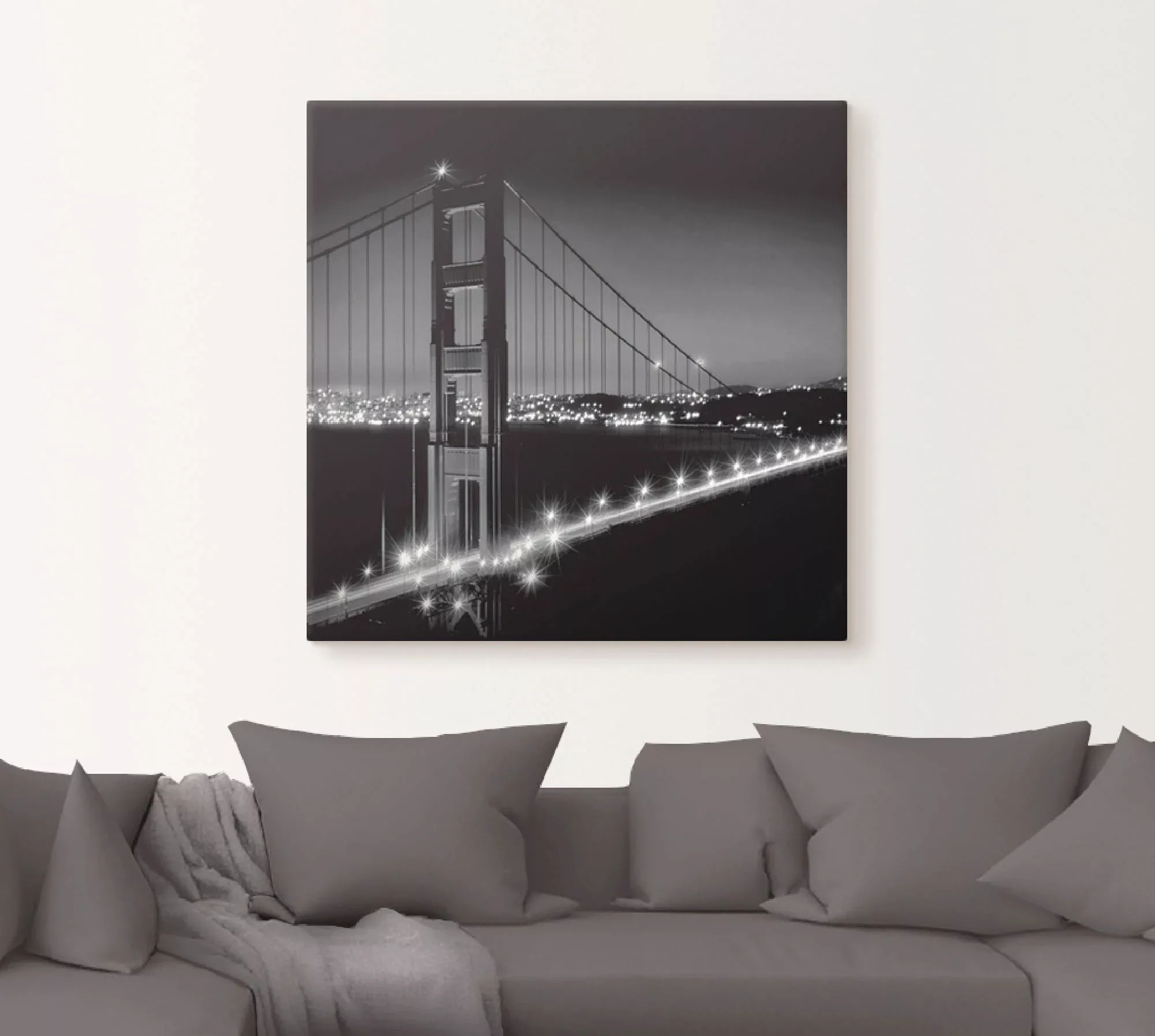 Artland Leinwandbild "Golden Gate Bridge am Abend I", Amerika, (1 St.) günstig online kaufen