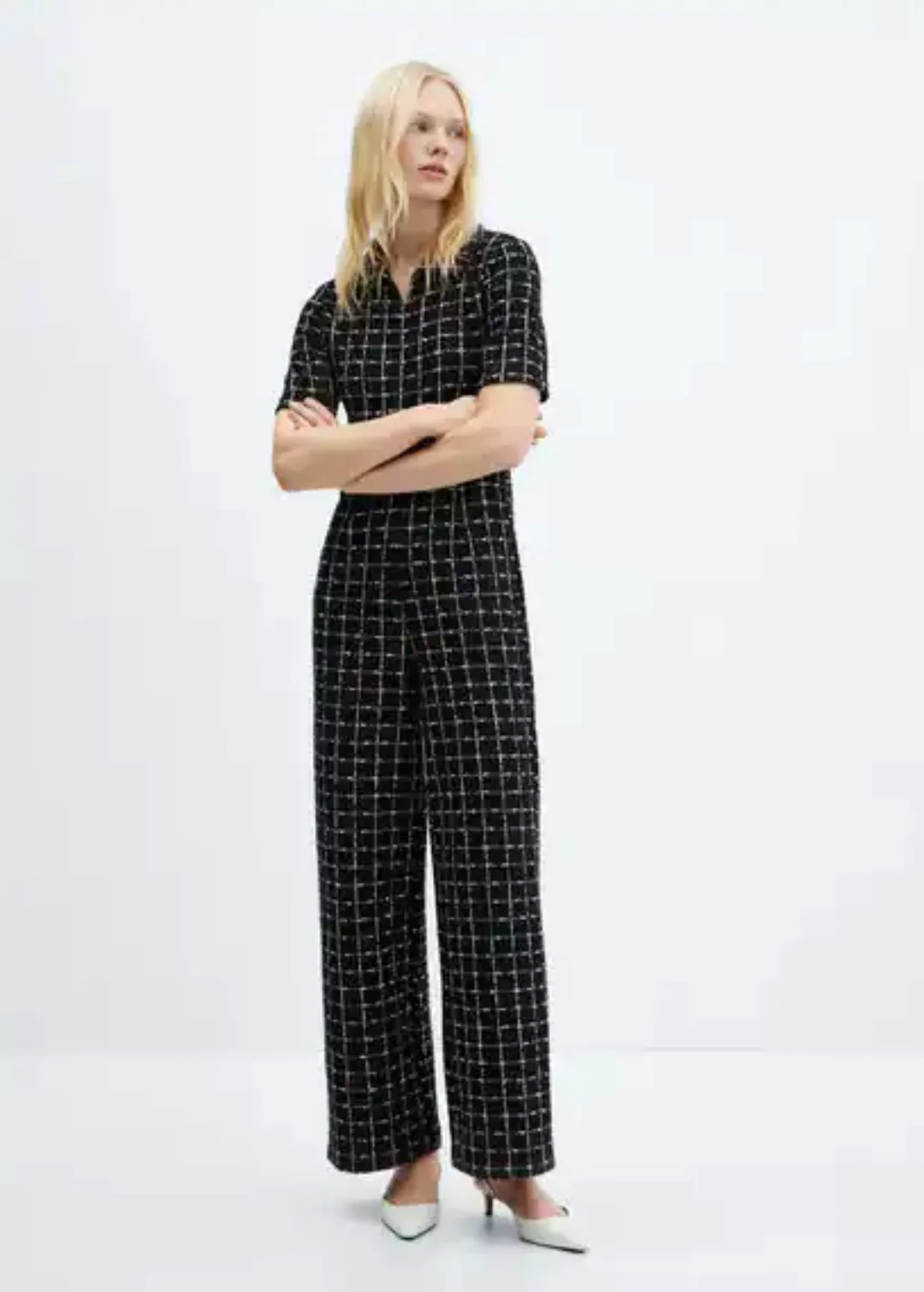 Kurzärmliger Tweed-Jumpsuit günstig online kaufen