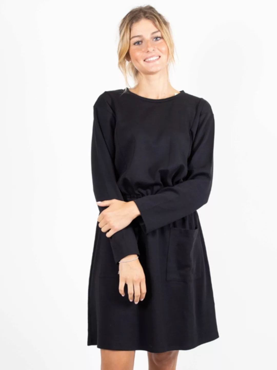 Damen Kleid Aus Modal "Alice" Schwarz Mit Langen Ärmeln günstig online kaufen