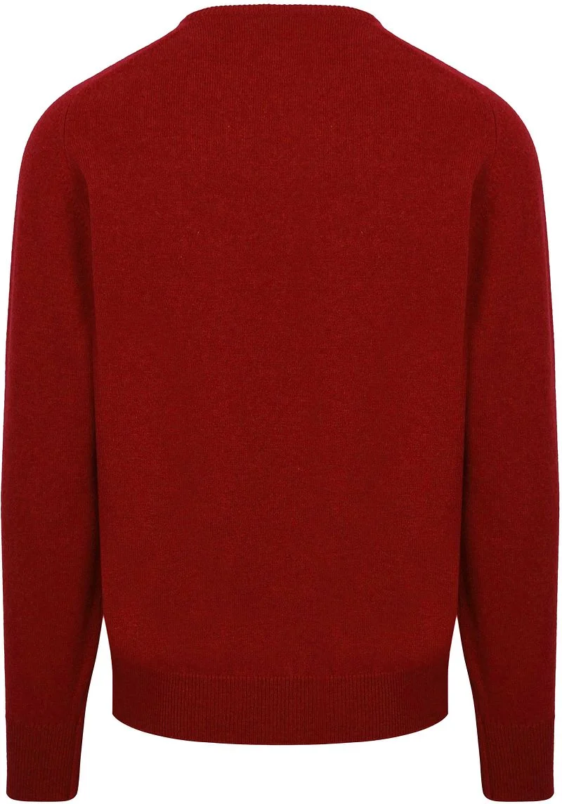 William Lockie V-Auschnitt Pullover Lammwolle Bordeaux  - Größe L günstig online kaufen