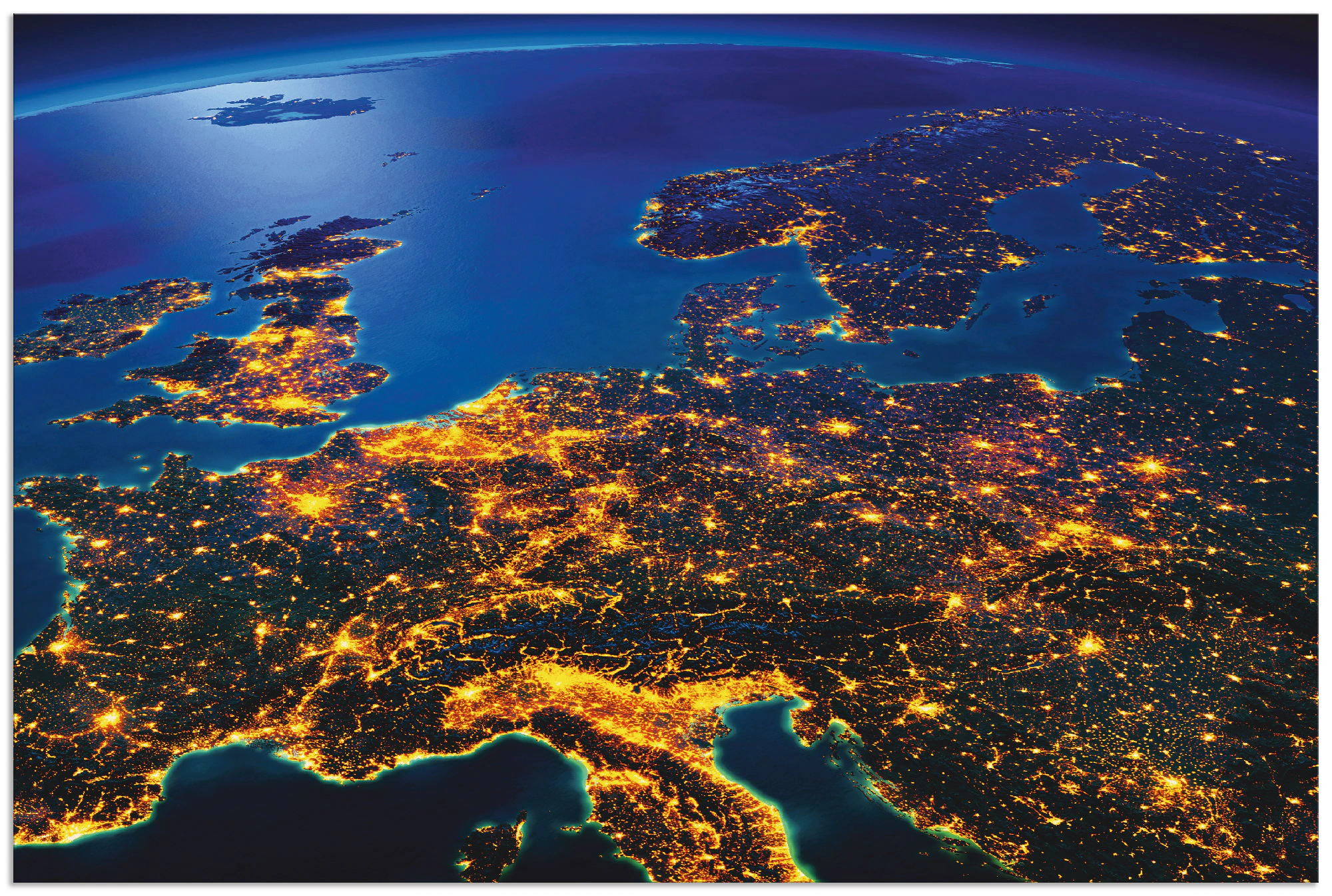 Artland Wandbild »Zentral Europa vom Weltraum«, Weltall & Kosmos, (1 St.), günstig online kaufen