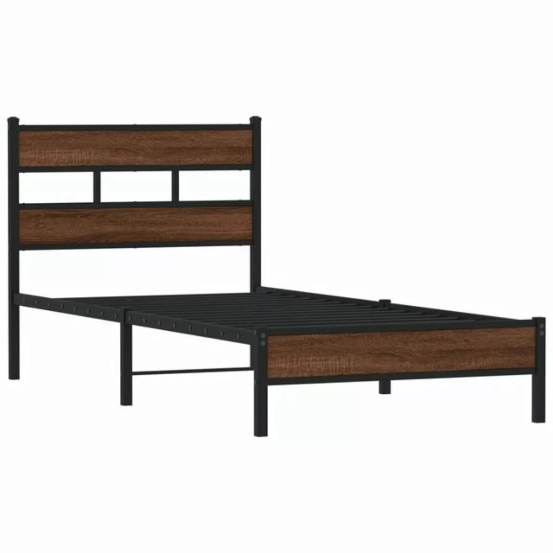 vidaXL Bett Bettgestell ohne Matratze Braun Eiche 90x200 cm Holzwerkstoff günstig online kaufen