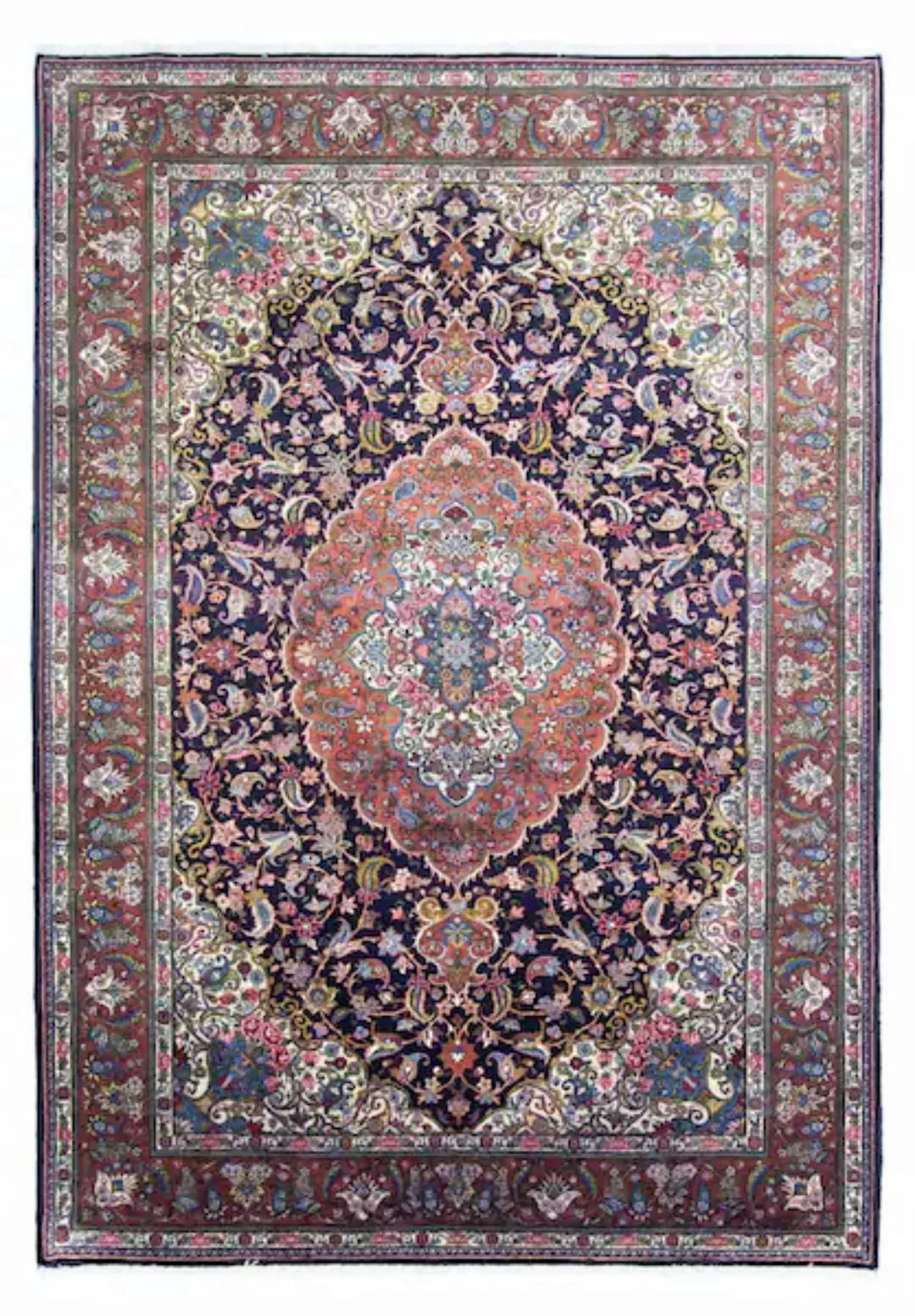 morgenland Wollteppich »Bachtiar Medaillon Blu scuro 289 x 205 cm«, rechtec günstig online kaufen