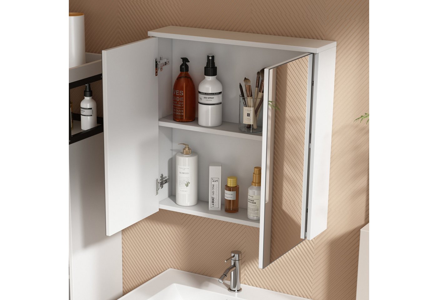 LIFEISLE Spiegelschrank Badezimmerschrank Breite 60 cm mit Ablageflächen günstig online kaufen