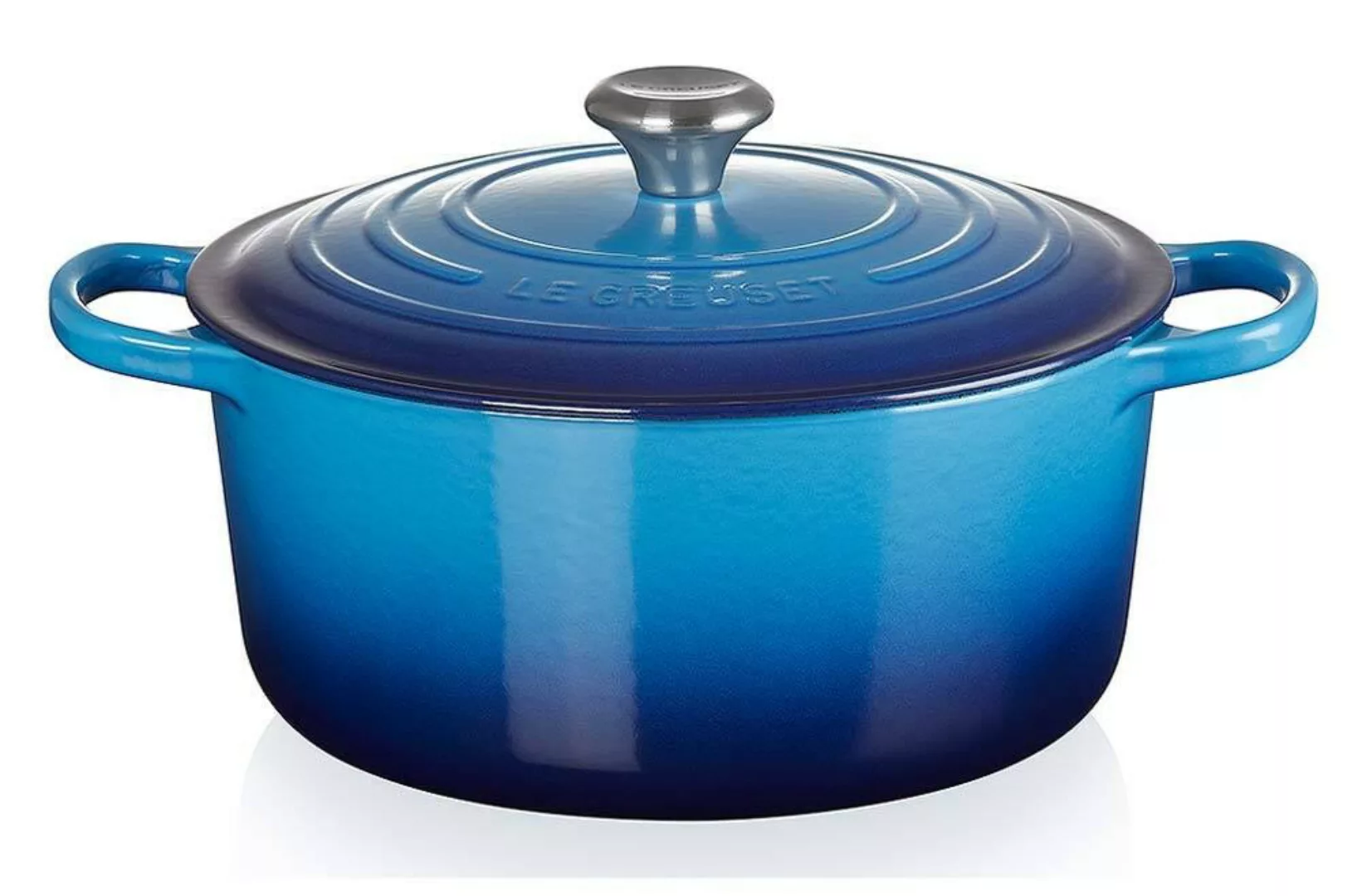 Le Creuset Bräter Signature Rund Gusseisen Azure Blau 24 cm günstig online kaufen