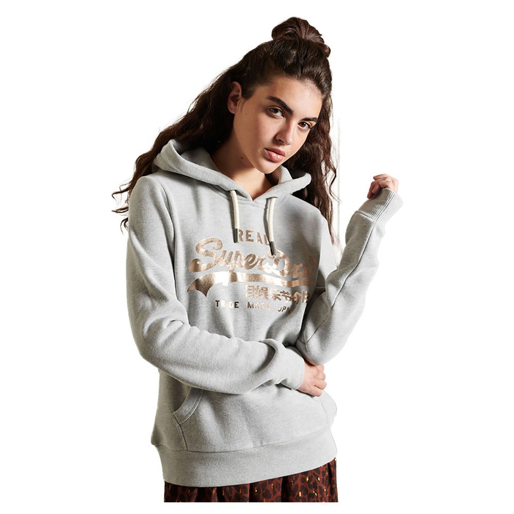 Superdry Vintage Logo Boho Sparkle Kapuzenpullover S Grey Marl günstig online kaufen