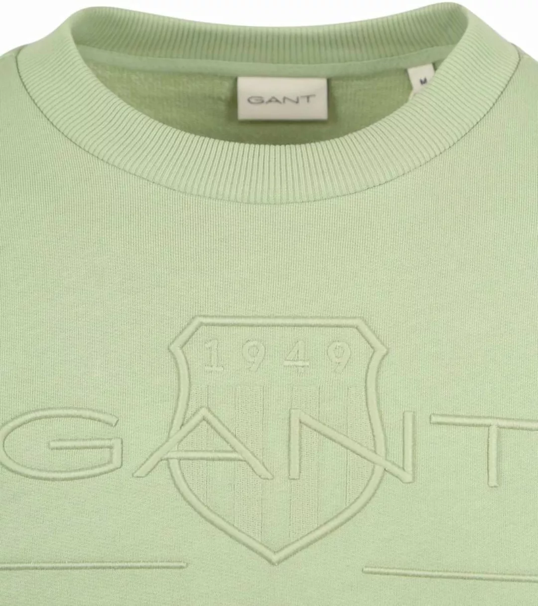 Gant Pullover Embossed Logo Hellgrün - Größe L günstig online kaufen