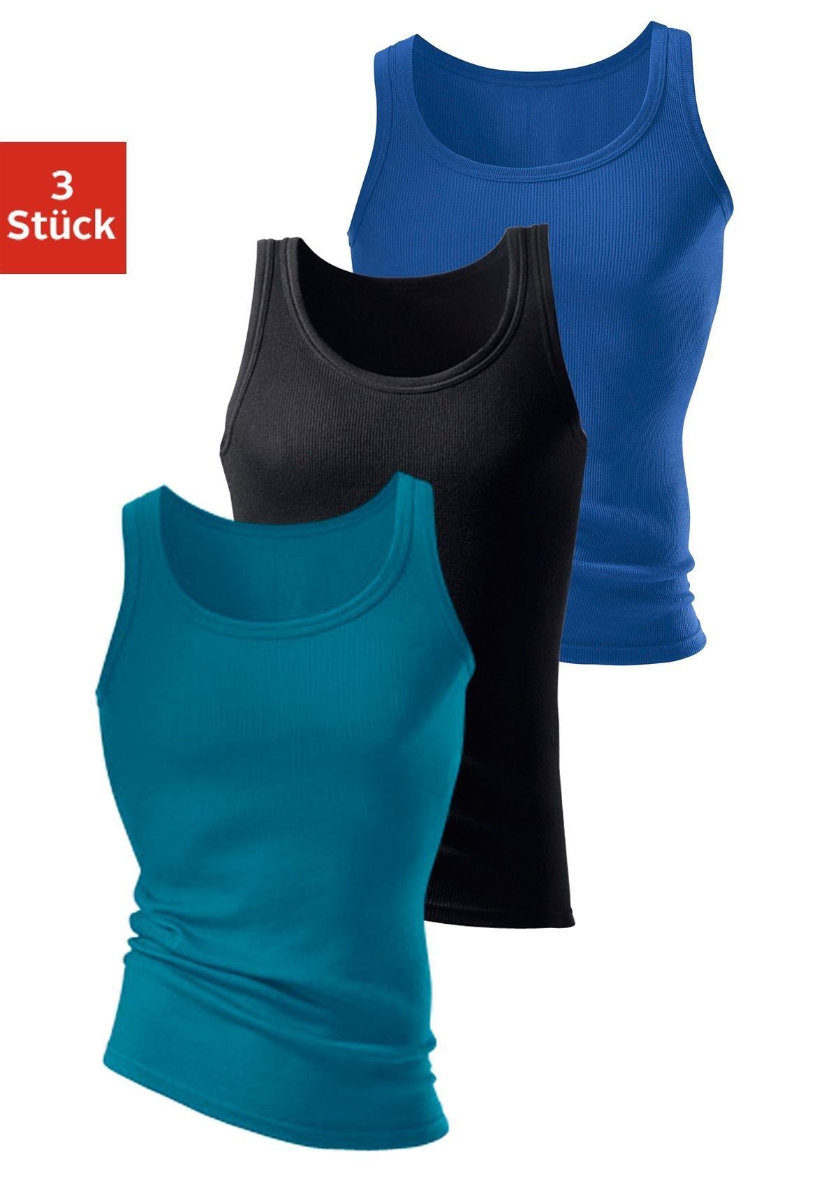 H.I.S Unterhemd "Doppelripp Tanktop", (3 St.), ohne Seitennähte günstig online kaufen