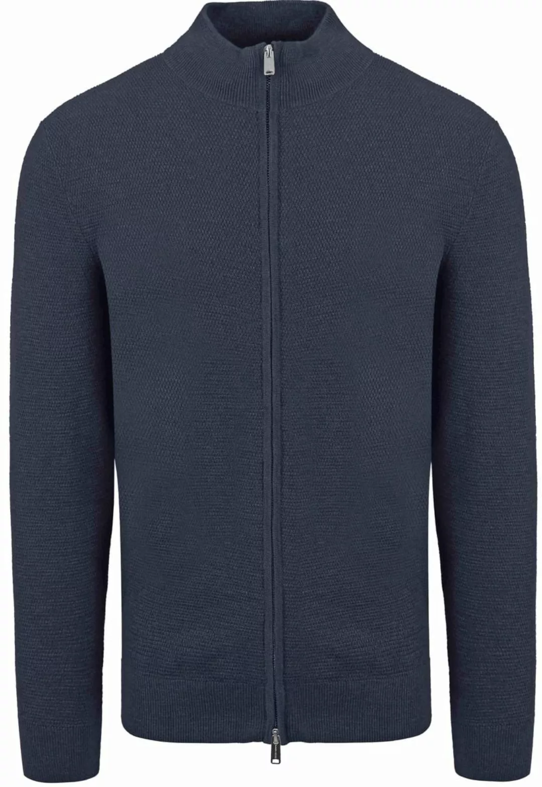 Profuomo Strickjacke Textured Navy - Größe XL günstig online kaufen