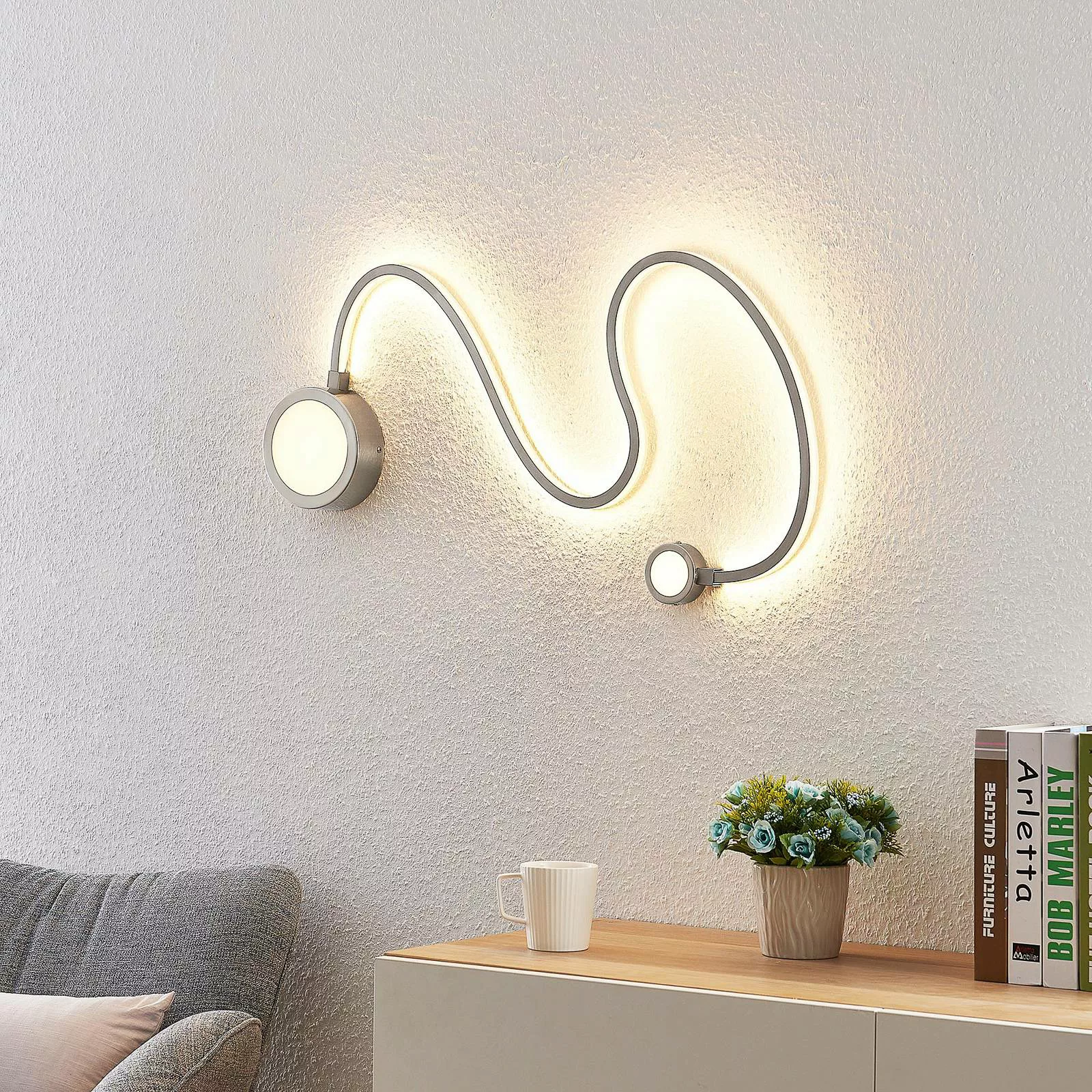 Lindby Rion LED-Wandleuchte, nickel günstig online kaufen