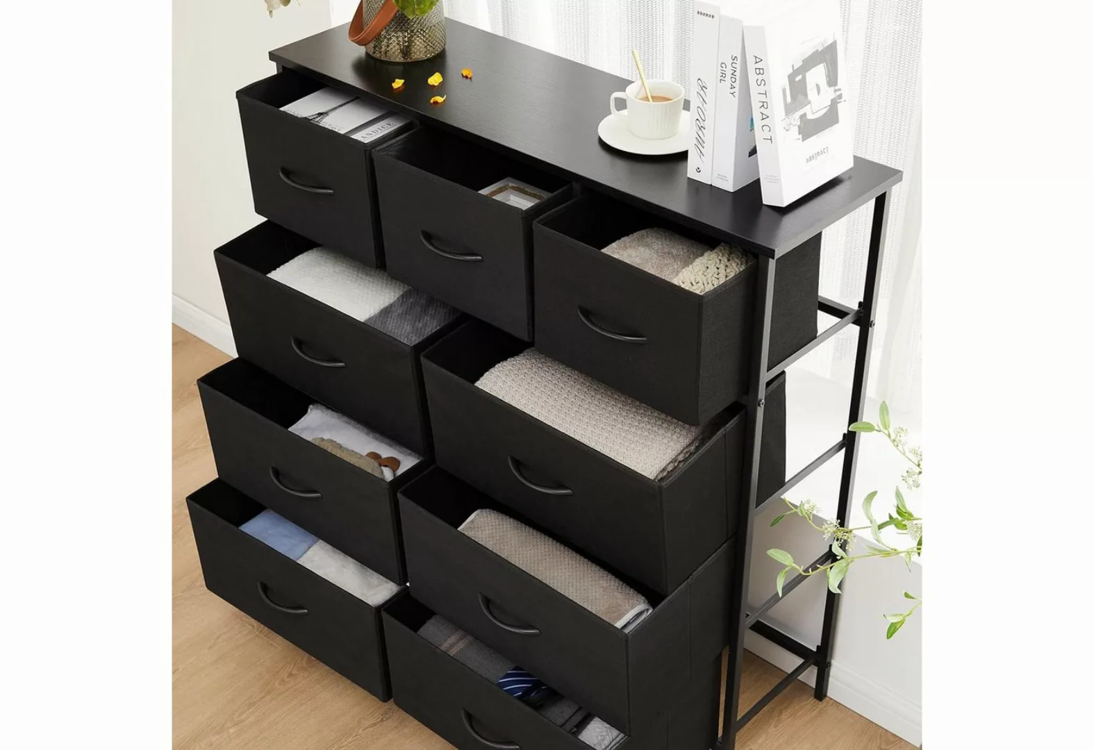 DUMOS Stoffschrank Kommode mit 9 SchubladenIdeal für Schlafzimmer, Wohnzimm günstig online kaufen