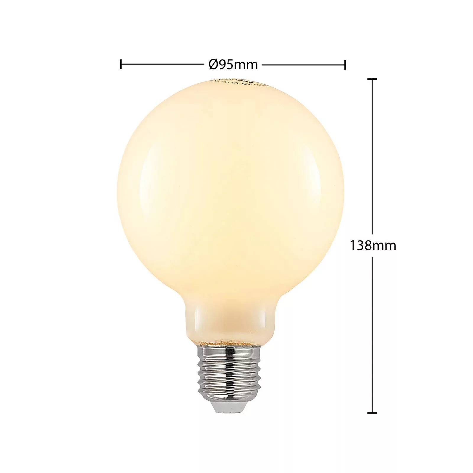 LED-Lampe E27 4W 2.700K G95 Globe dimmbar opal 3er günstig online kaufen