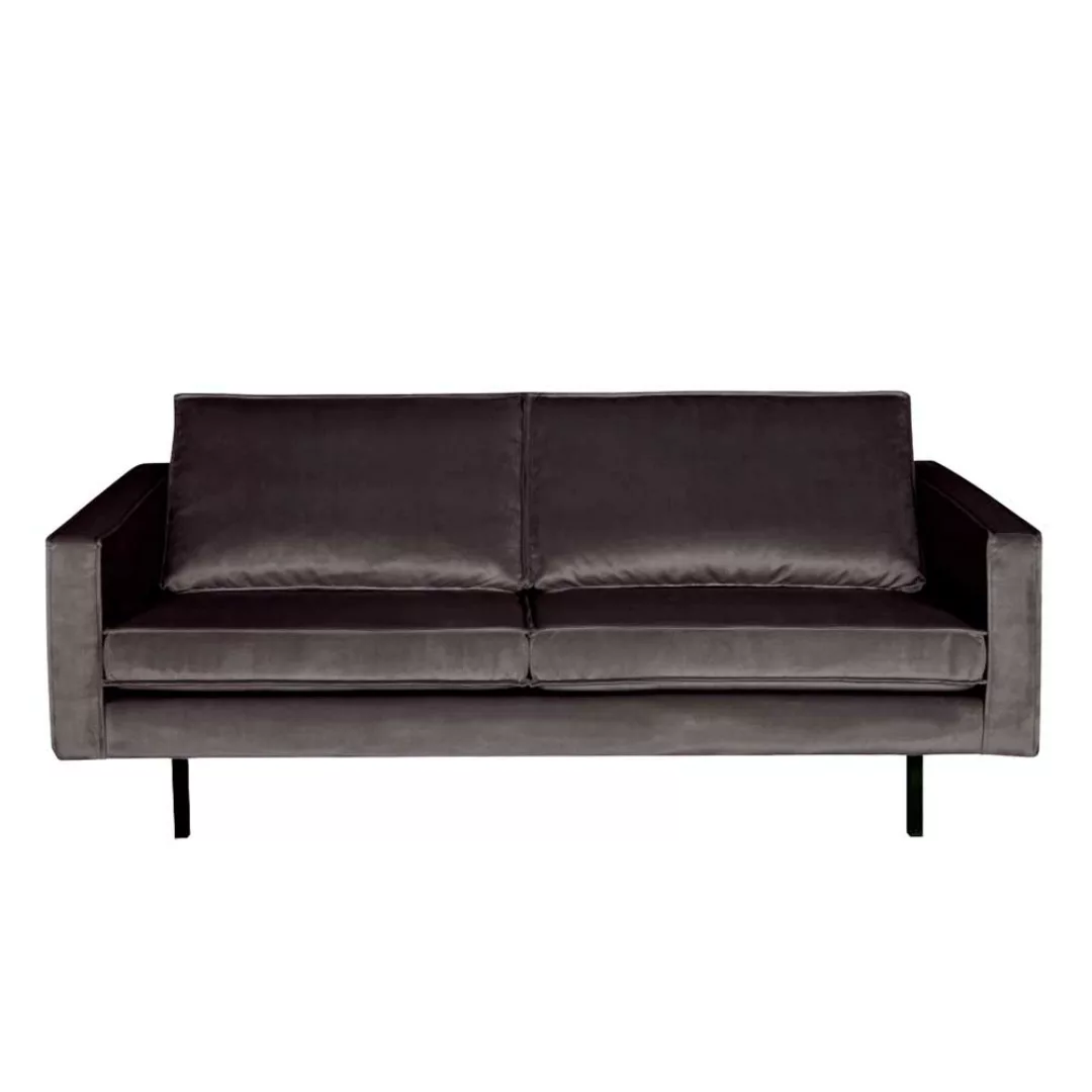 Retro Sofa in Anthrazit Samtbezug günstig online kaufen