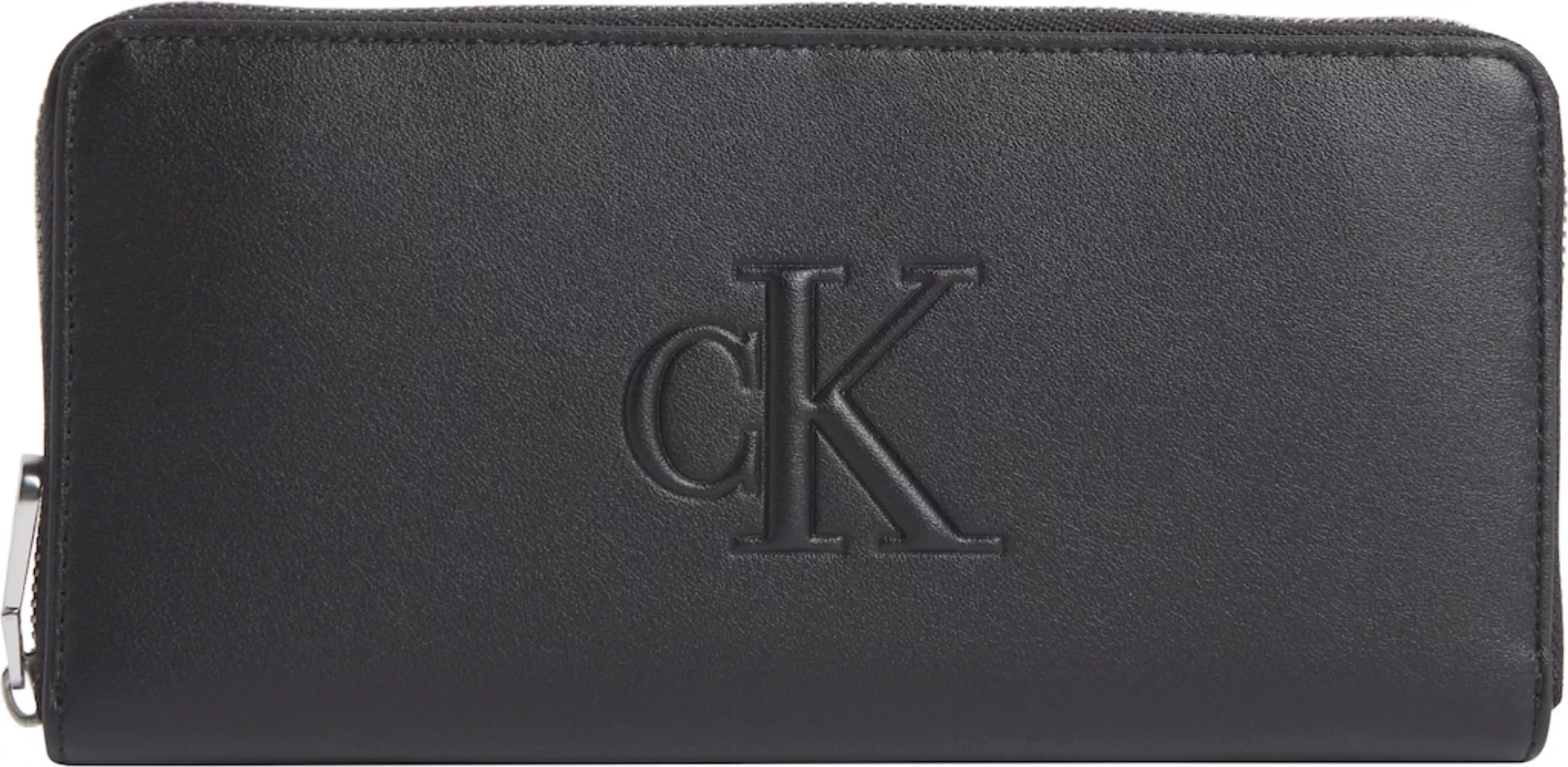 Calvin Klein Jeans Geldbörse "SCULPTED ZIP AROUND DEBOSS", Portemonnaie Gel günstig online kaufen