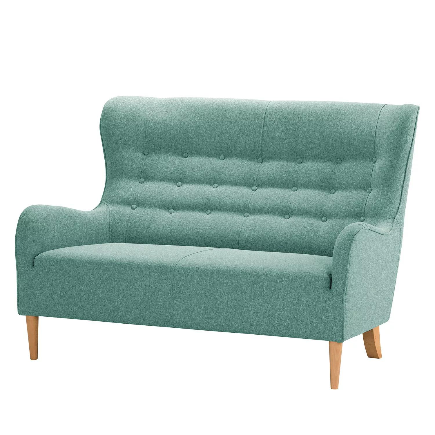 home24 Norrwood Sofa Leke I 2-Sitzer Hellblau Webstoff 149x100x97 cm günstig online kaufen