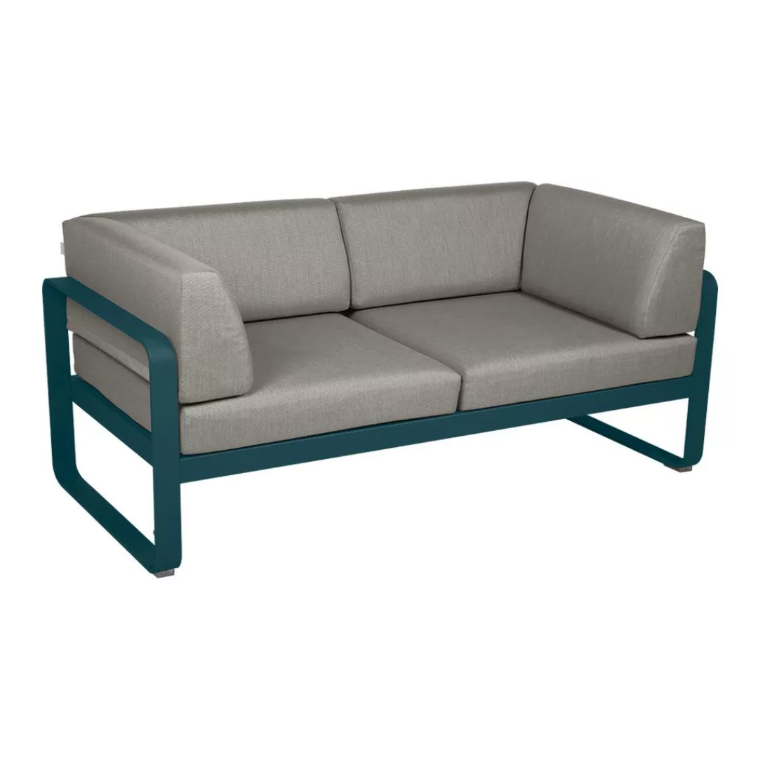 Bellevie 2-Sitzer Club Sofa 21 Acapulcoblau B8 Taupegrau günstig online kaufen