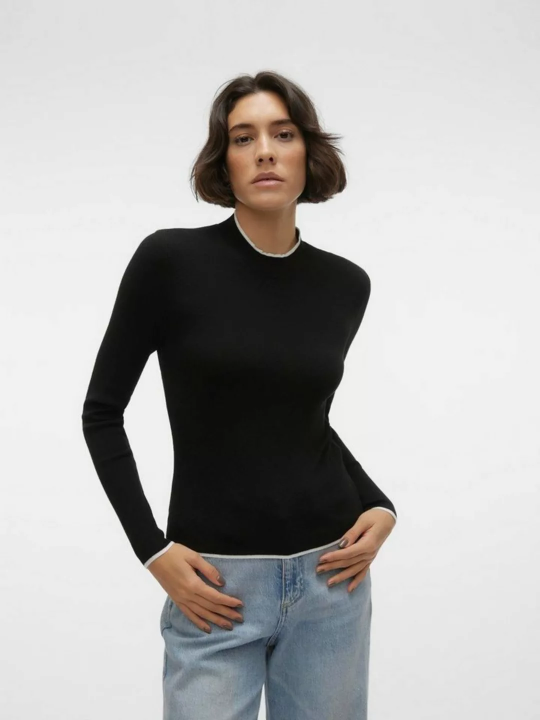 Vero Moda Rundhalspullover VMFLOUNCY LS HIGHNECK PULLOVER GA günstig online kaufen