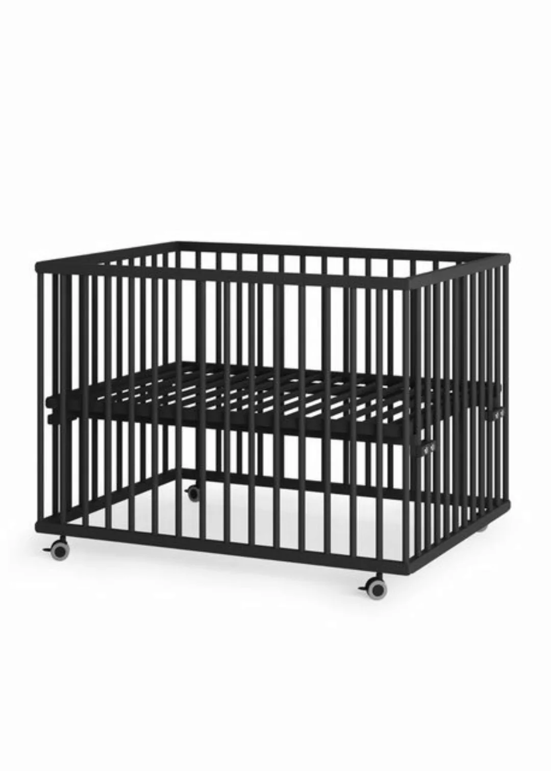 Sämann Babybett Laufgitter 75x100 cm mit Lattenrost Black Edition Premium K günstig online kaufen