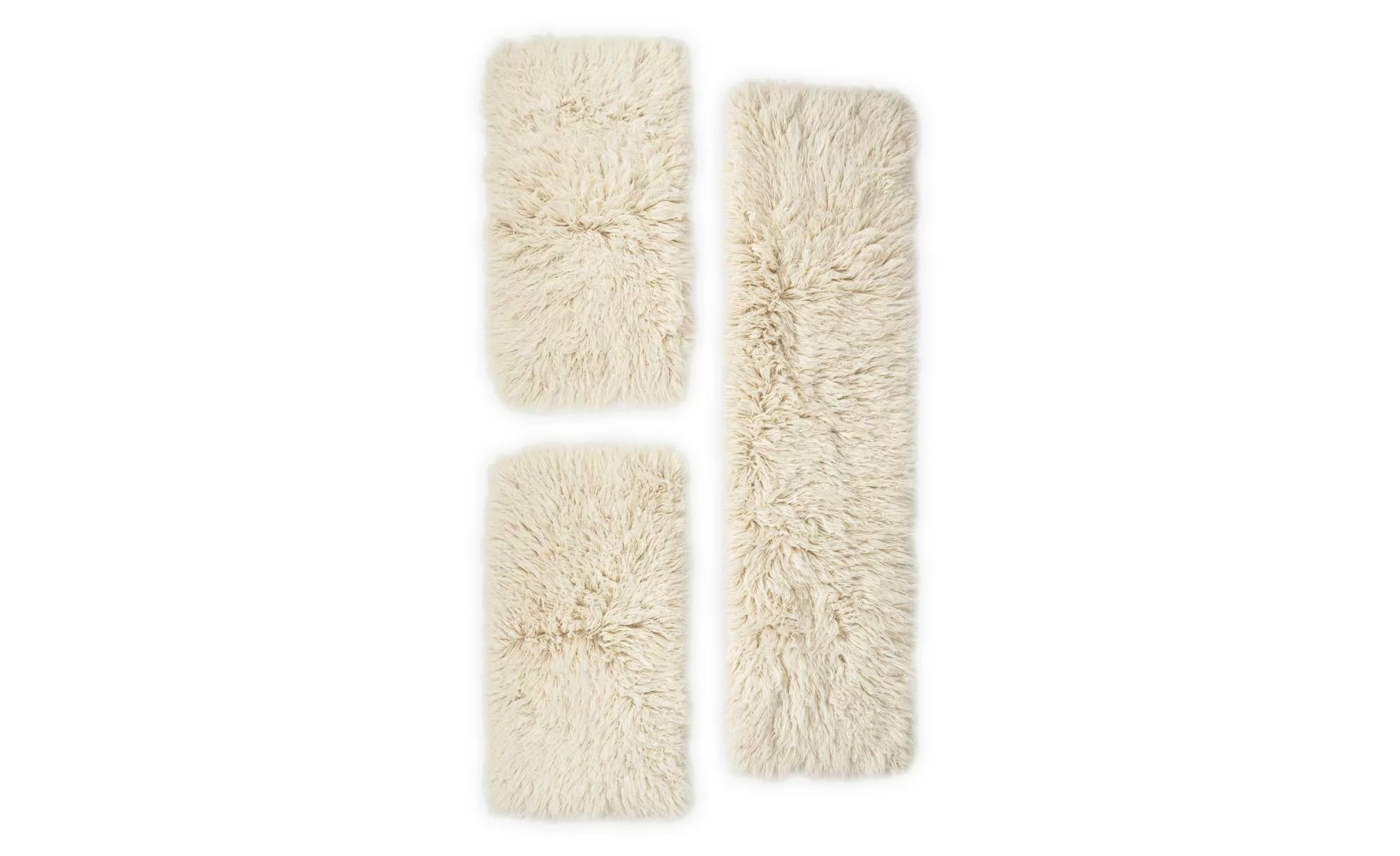 THEKO Flokati Wollteppich  Flokos ¦ beige ¦ Wolle ¦ Maße (cm): B: 70 H: 10 günstig online kaufen