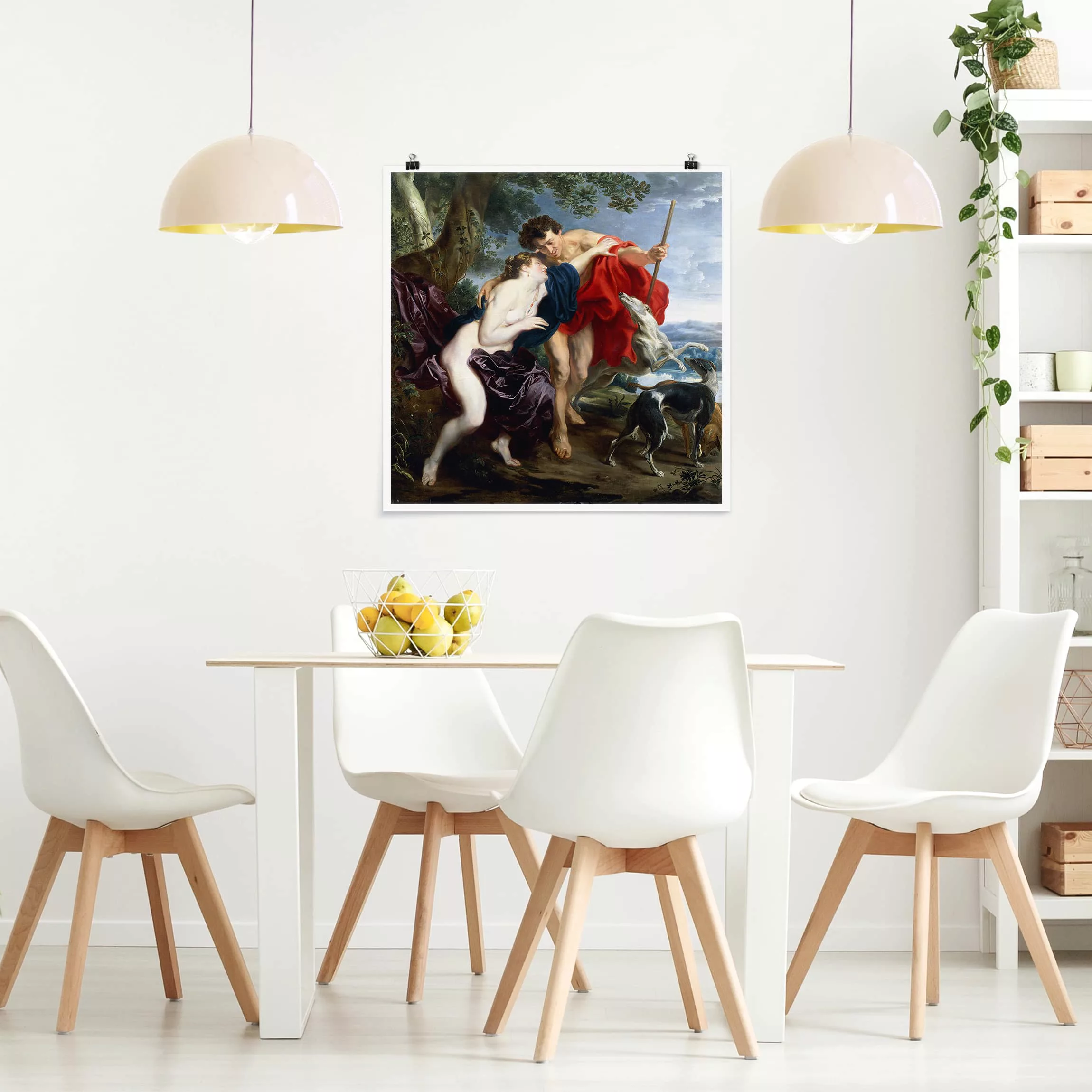 Poster Kunstdruck - Quadrat Anthonis van Dyck - Venus und Adonis günstig online kaufen