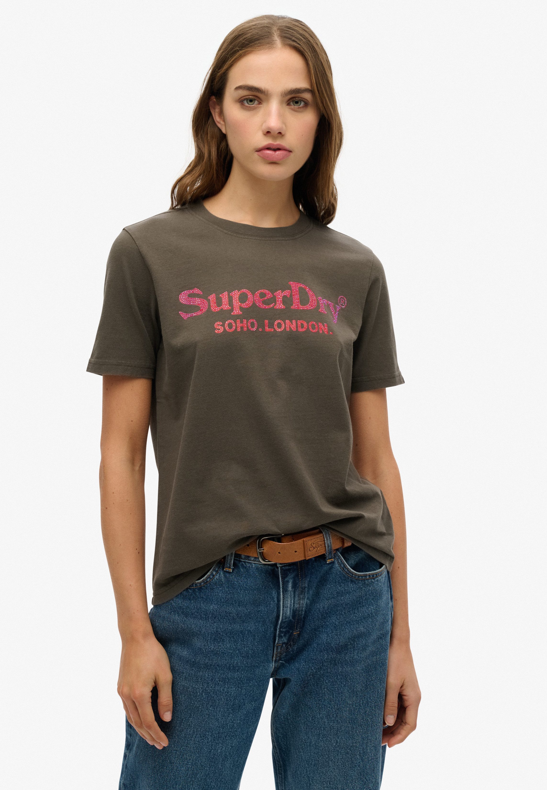 Superdry Kurzarmshirt VENUE METALLIC RELAXED TEE günstig online kaufen