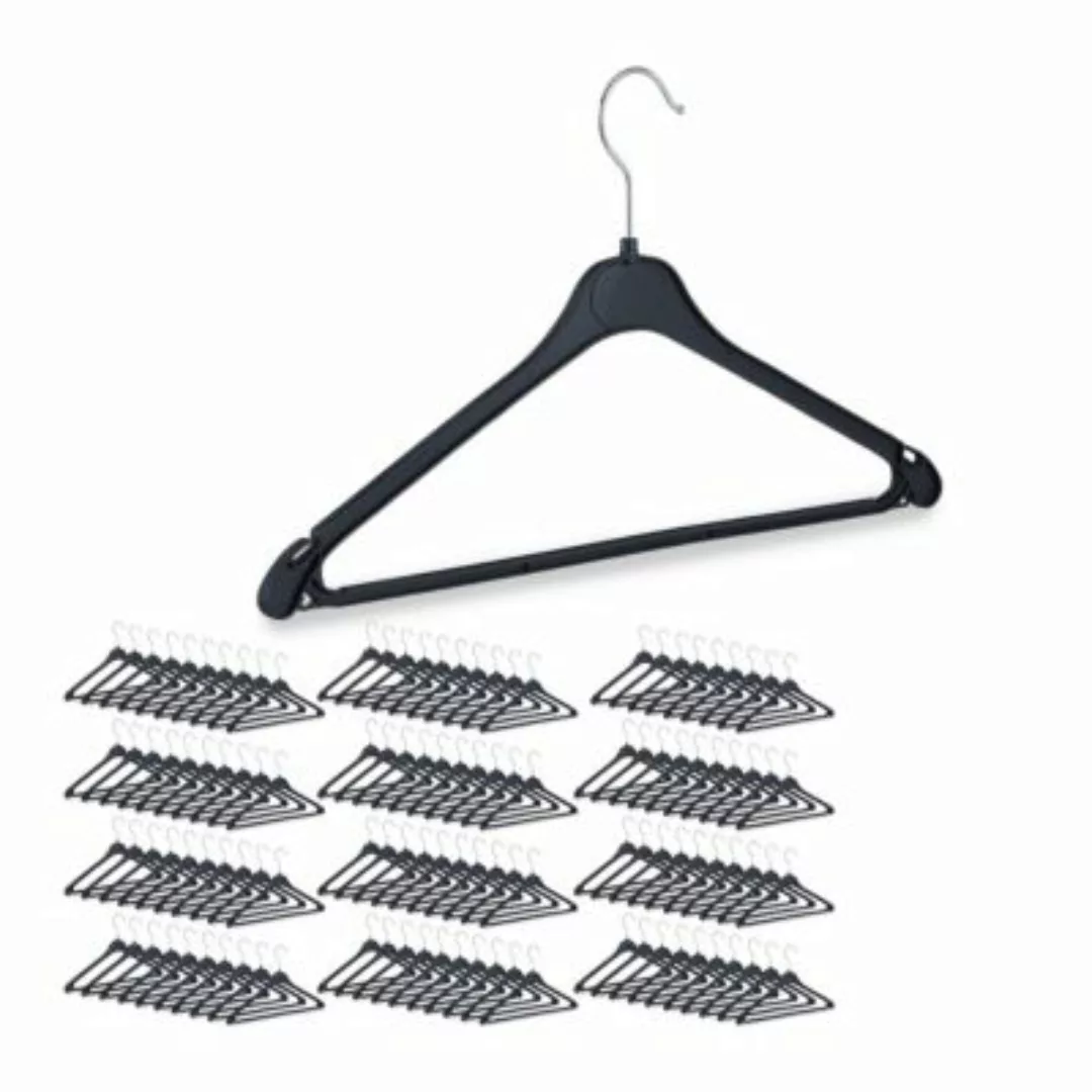 relaxdays 120x Kunststoff Kleiderbügel schwarz günstig online kaufen