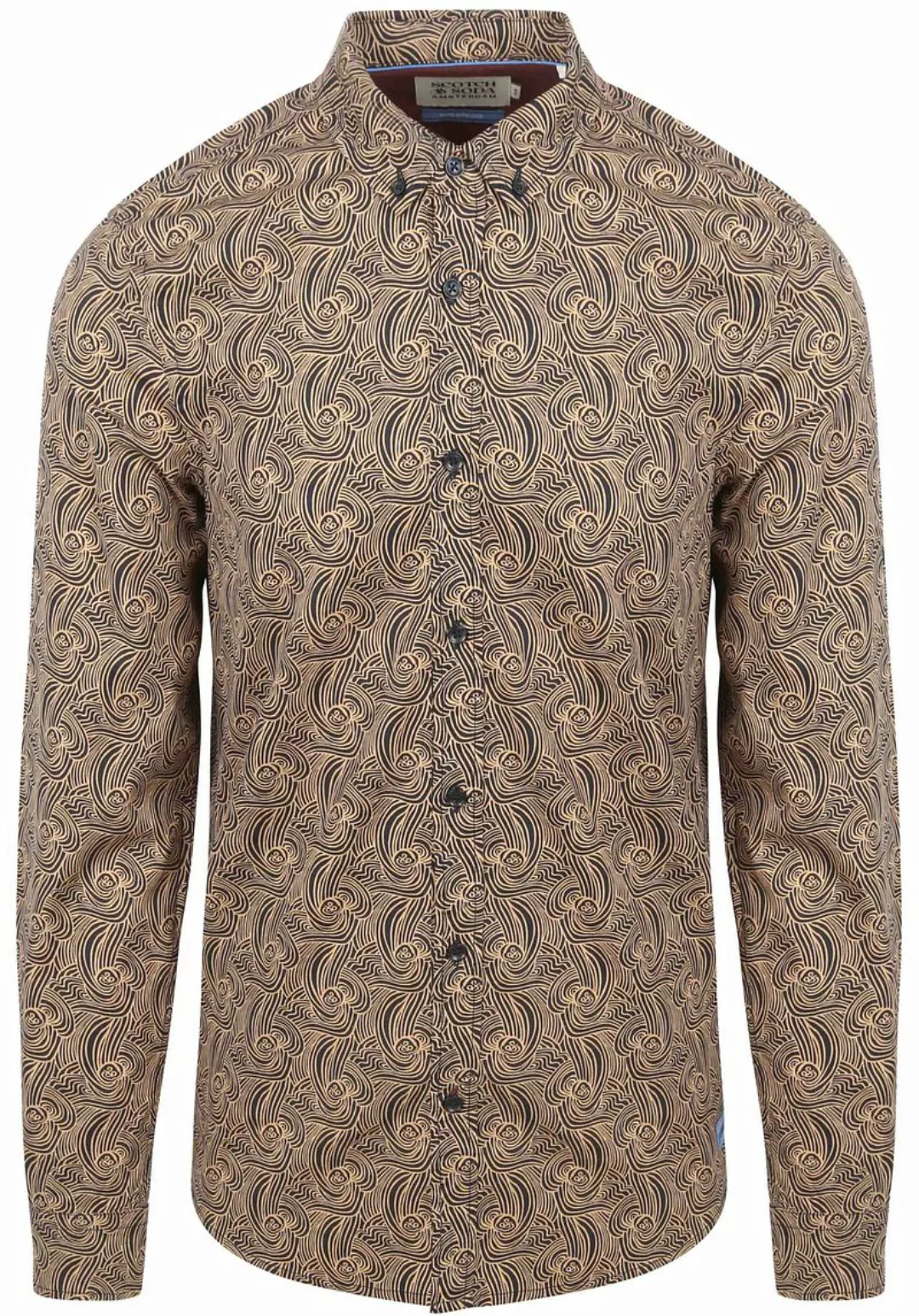 Scotch and Soda Hemd Drucken Beige - Größe XL günstig online kaufen