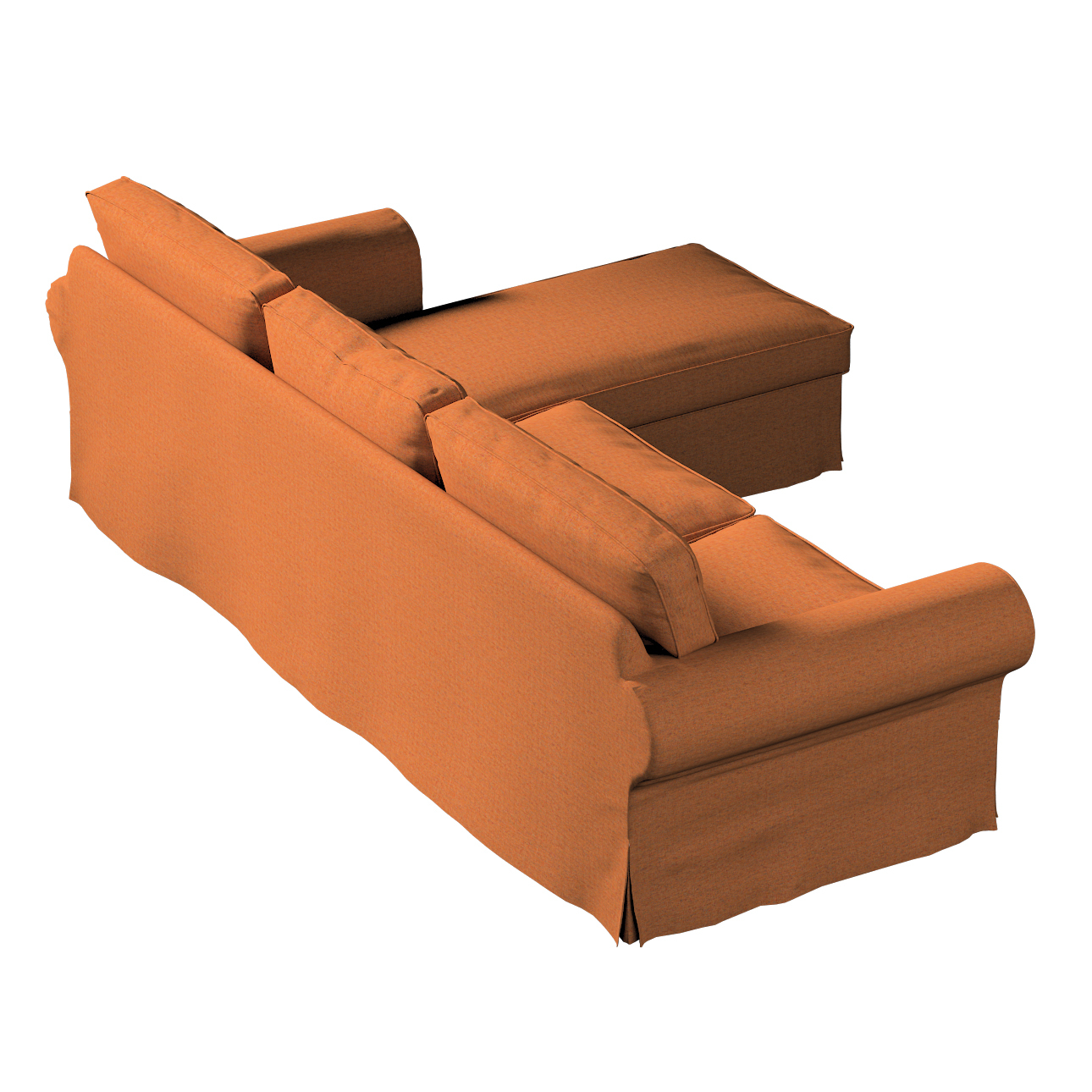 Bezug für Ektorp 2-Sitzer Sofa mit Recamiere, orange, Ektorp 2-Sitzer Sofab günstig online kaufen