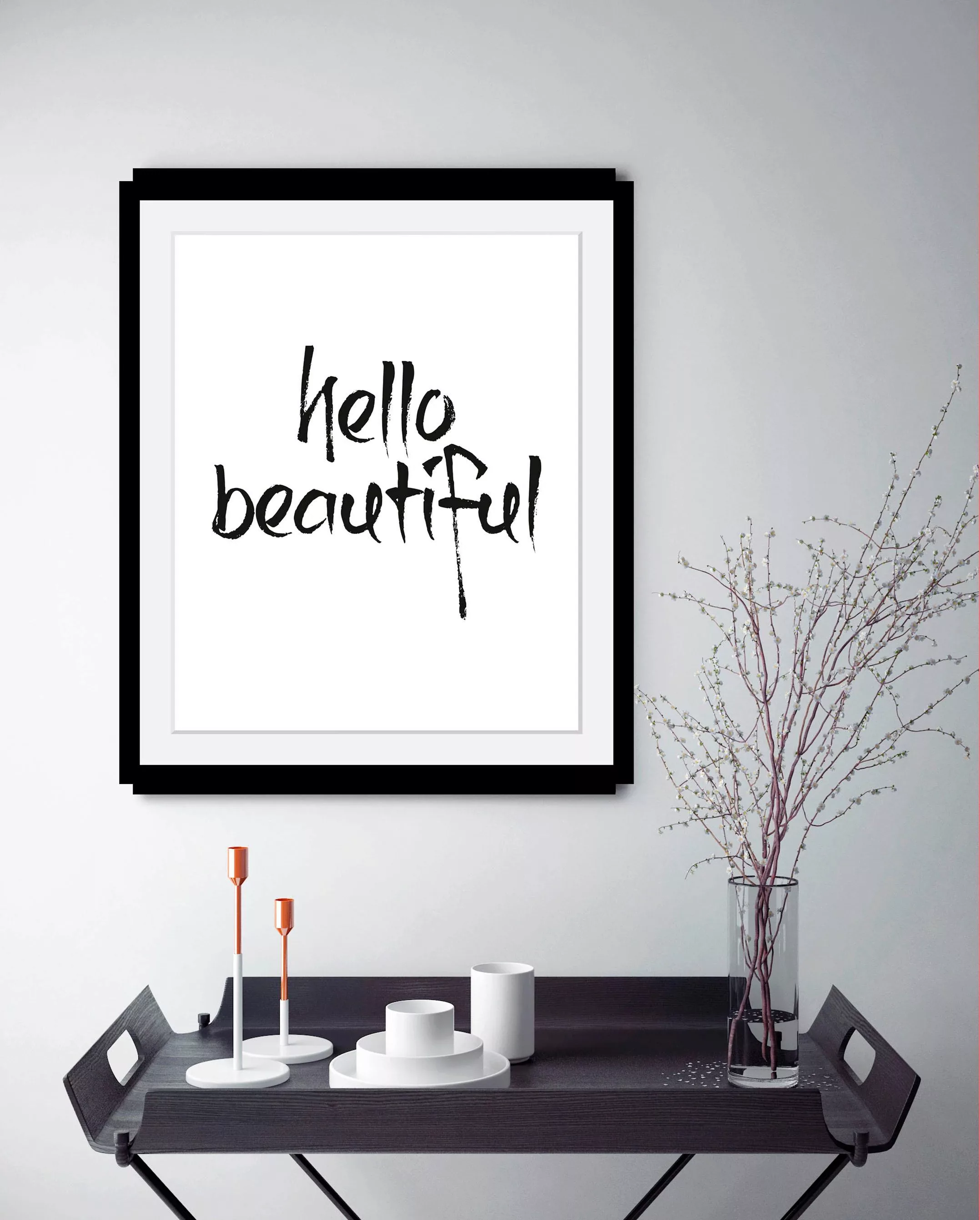 queence Bild "hello beautiful", in 3 Größen, gerahmt günstig online kaufen