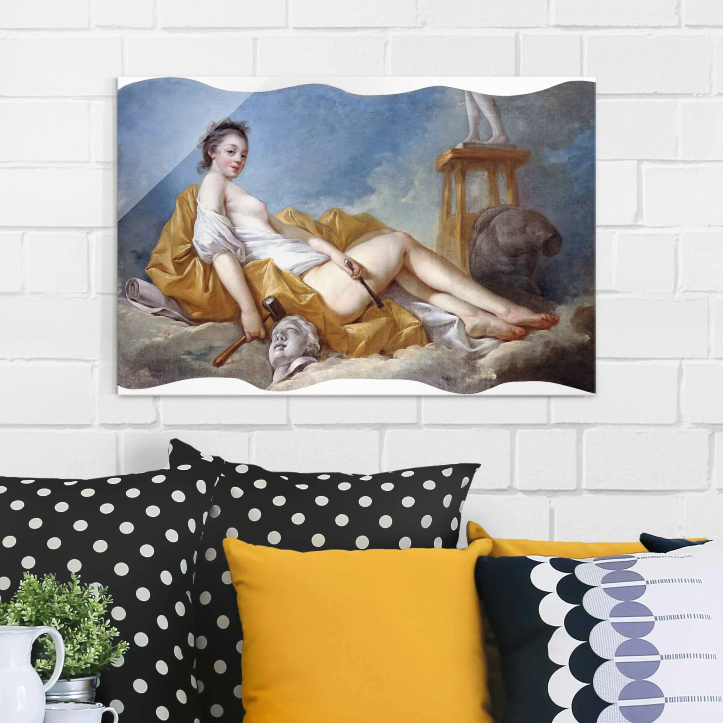 Glasbild Kunstdruck - Querformat Jean Honoré Fragonard - Personifikation de günstig online kaufen