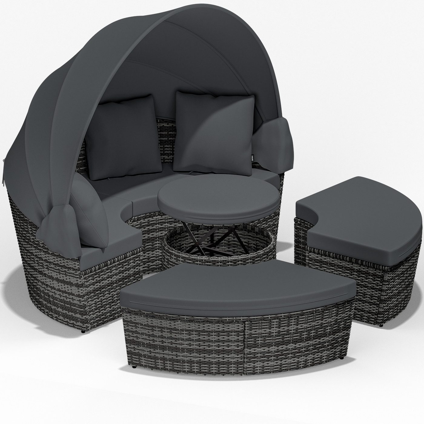 Casaria Sonneninsel, 185cm Sonnenliege Polyrattan mit günstig online kaufen