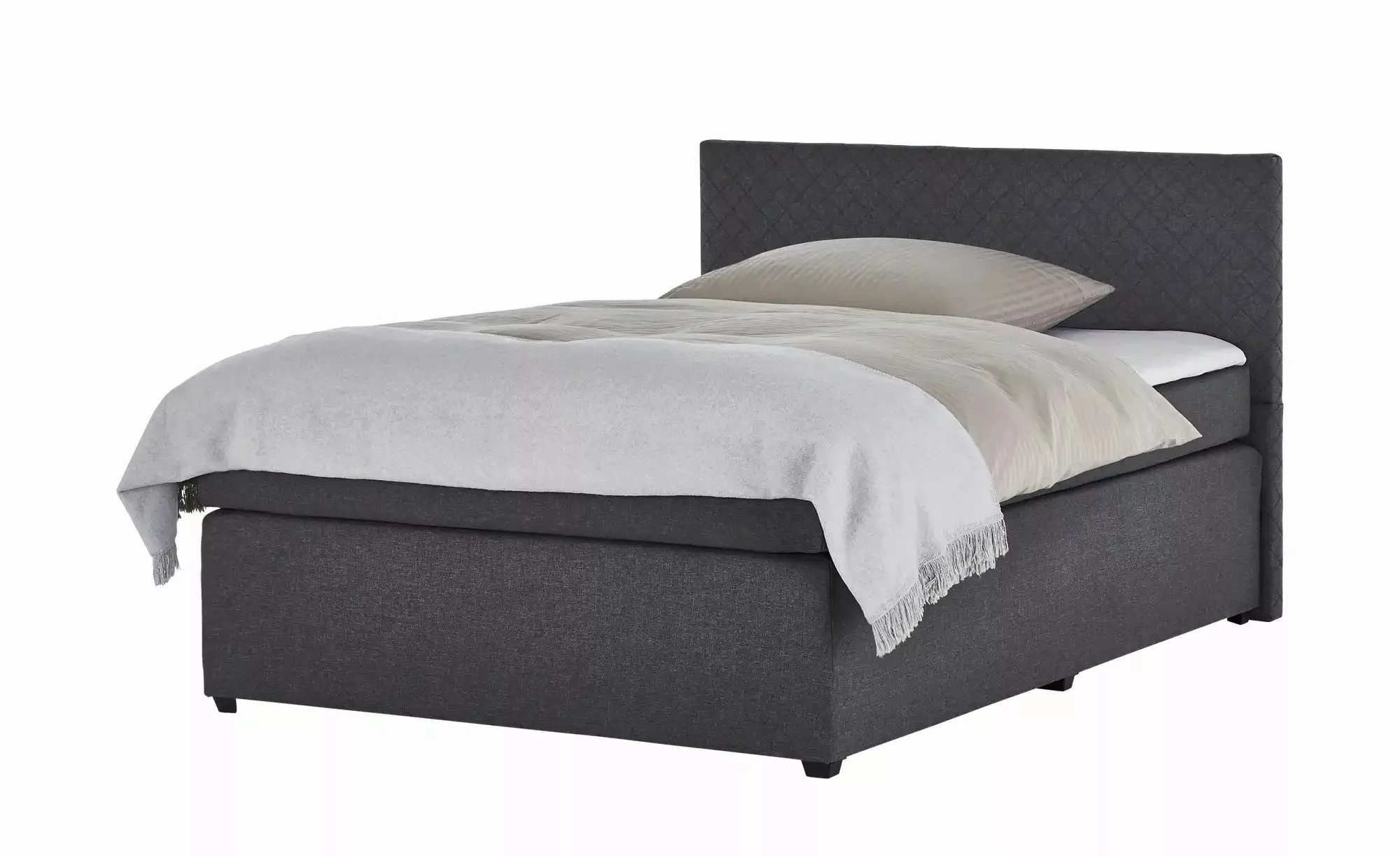 Boxspringbett  Countess ¦ grau ¦ Maße (cm): B: 147 H: 104 Betten > Einzelbe günstig online kaufen