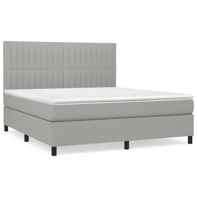 vidaXL Bettgestell Boxspringbett mit Matratze Hellgrau 160x200 cm Stoff Bet günstig online kaufen