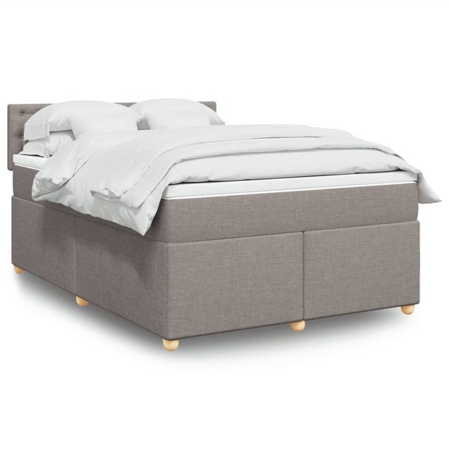 vidaXL Boxspringbett, Boxspringbett mit Matratze Taupe 160x200 cm Stoff günstig online kaufen