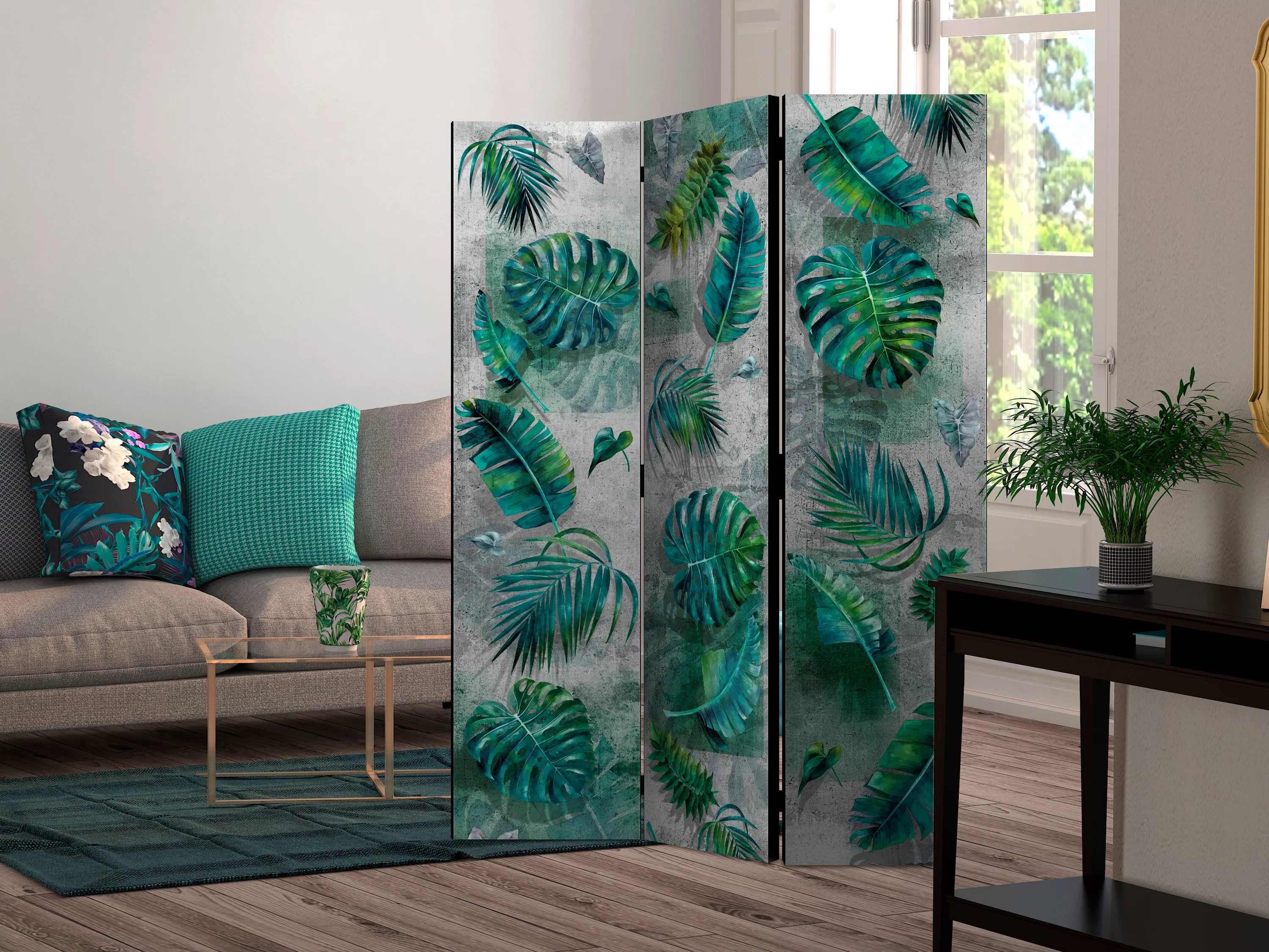 3-teiliges Paravent - Modernist Jungle [room Dividers] günstig online kaufen