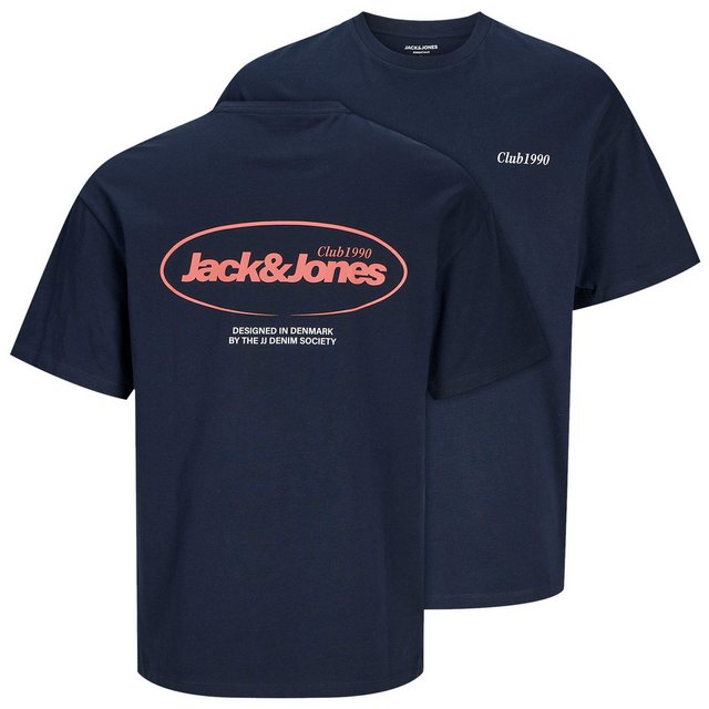 Jack & Jones Rundhalsshirt Große Größen T-Shirt Rückenprint navy JJEBRADLEY günstig online kaufen