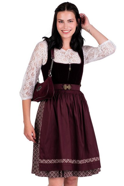 MarJo Dirndl Samt Dirndl 2tlg. - AMORBACH - mahagoni günstig online kaufen